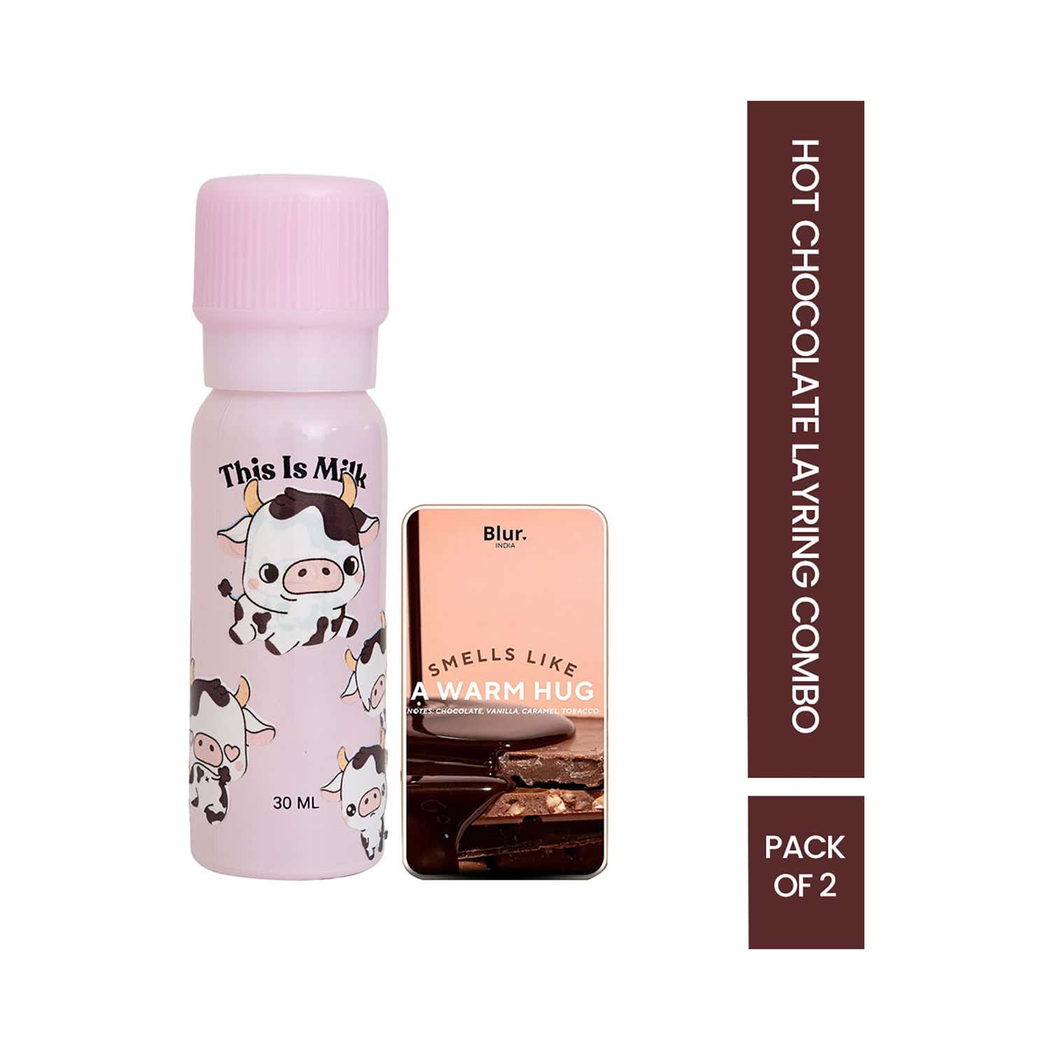 Blur India | Blur India Layering Combo - Milkshake's Hot Chocolate EDP & Warm Hug Solid Perfume (2 pcs)