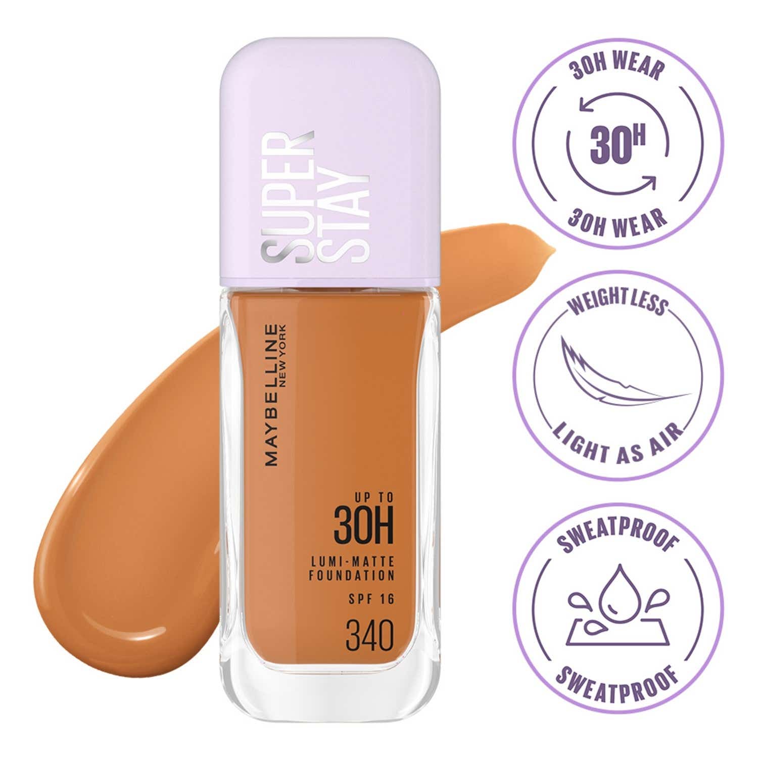 Maybelline New York | Maybelline New York Super Stay Lumi Matte Liquid Foundation 30H Longwear - 340 (35 ml)