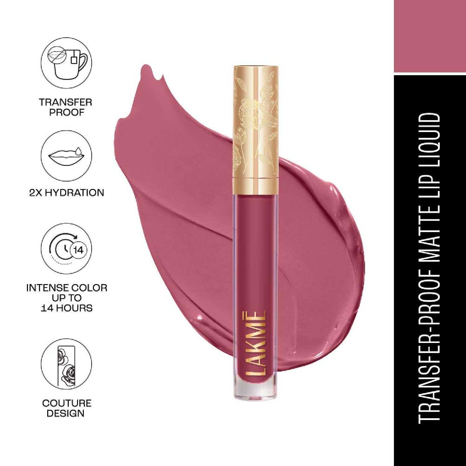 Lakme | Lakme Rouge Bloom Matte Liquid Lipstick - Blushing Bae 204 (3.5 ml)