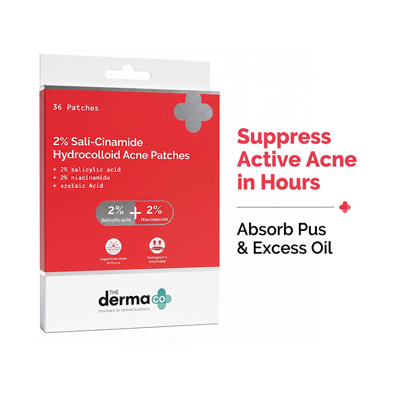 The Derma Co | The Derma Co 2% Sali-Cinamide Hydrocolloid Acne Patches (36 pcs)
