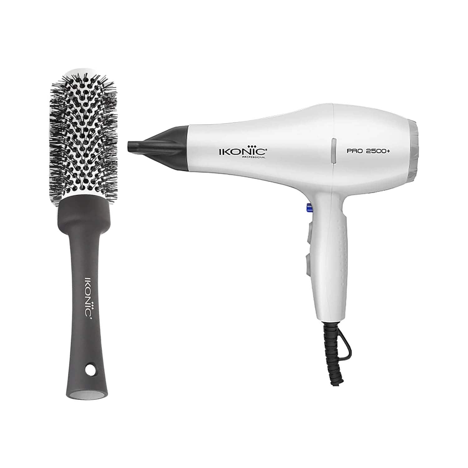 Ikonic Professional | Ikonic Professional 2500+ Pro White Hair Dryer and BDB 43 Blow Dry Brush Combo