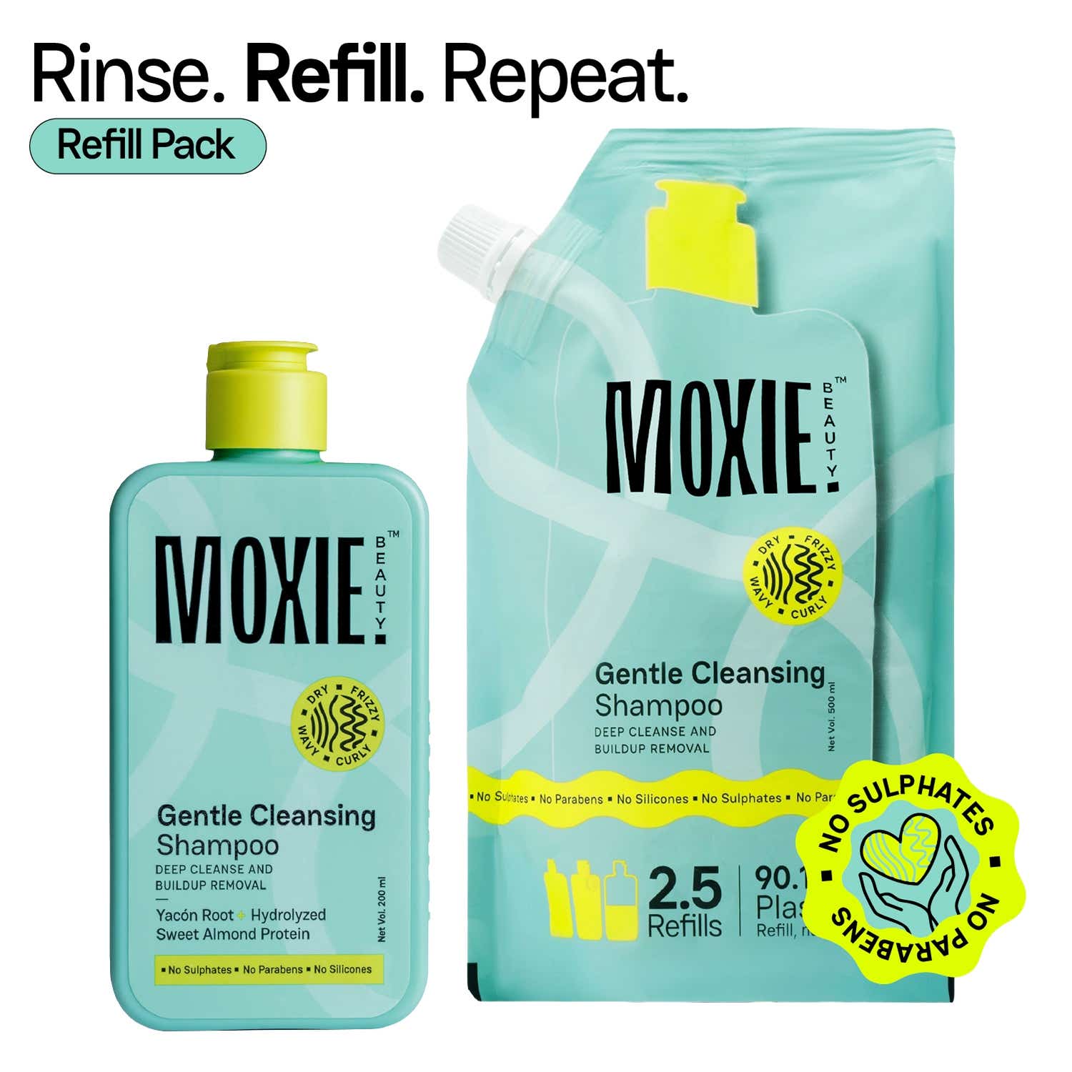 Moxie Beauty | Moxie Beauty Rinse-Refill-Repeat Gentle Cleansing Shampoo + Refill Pouch (2 Pcs)