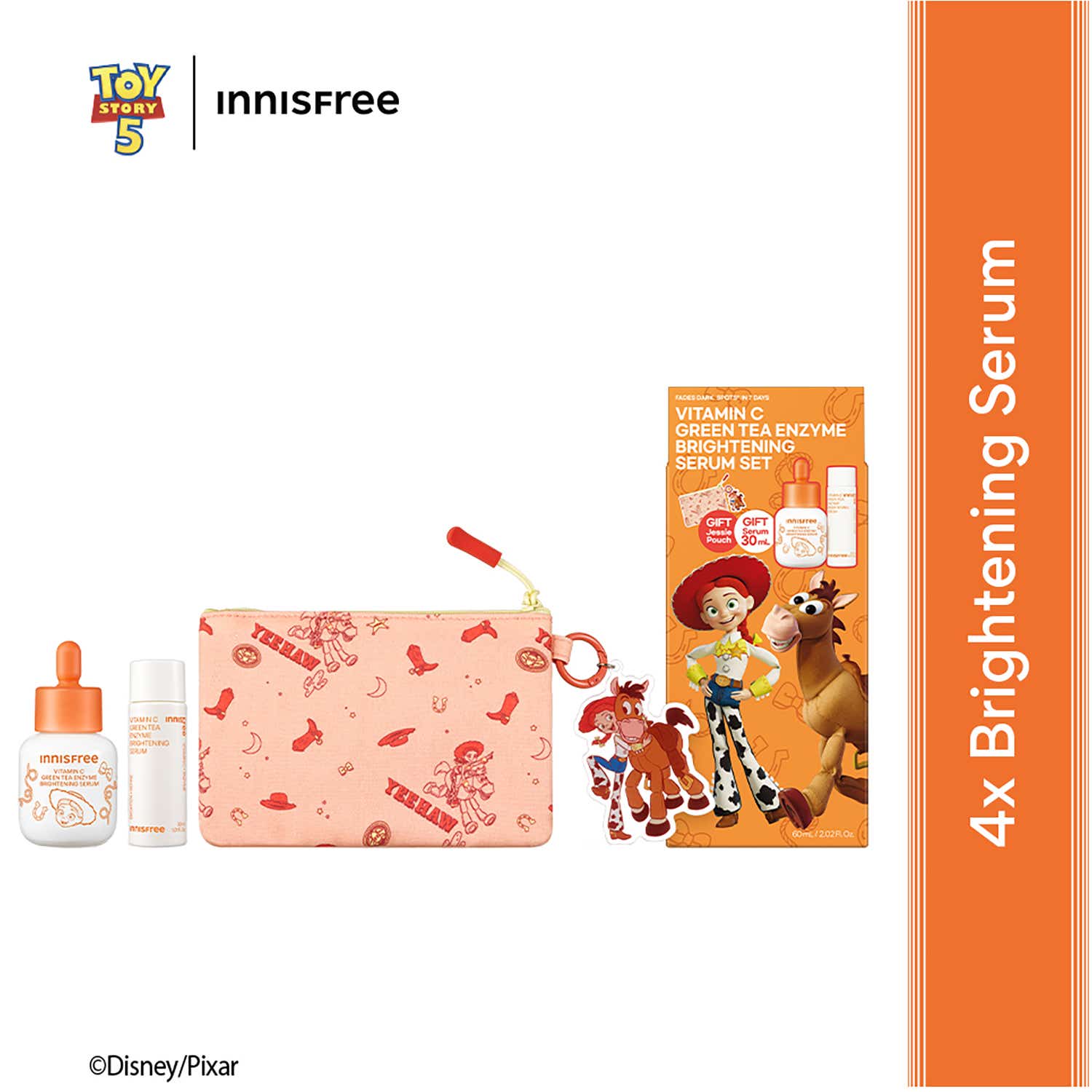 Innisfree | Innisfree Vitamin C Green Tea Enzyme Brightening Serum Set with Jessie Pouch (3 pcs)