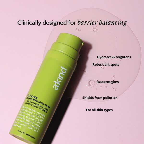 Akind | Akind Get Even Multi-Active Serum (30ml), Soothing, Pollution Shield with Polyglutamic Acid
