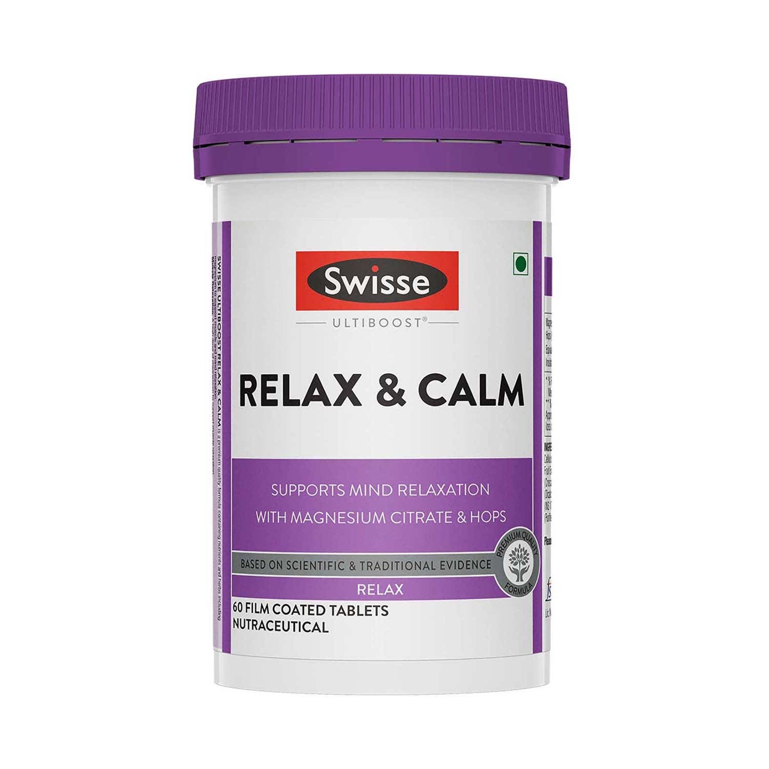 Swisse | Swisse Relax and Calm Tablets 300mg Magnesium Citrate with Hops and Inositol (60 Tablets)