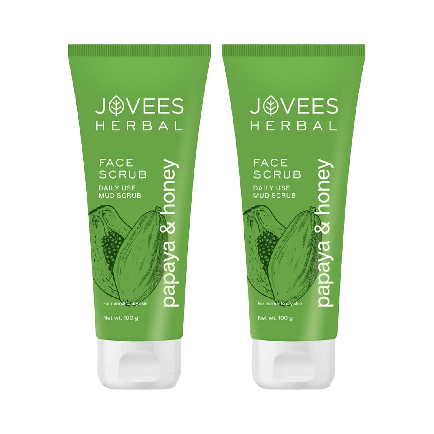 Jovees | Jovees Face Scrub Papaya & Honey (100 g) Pack of 2 Combo