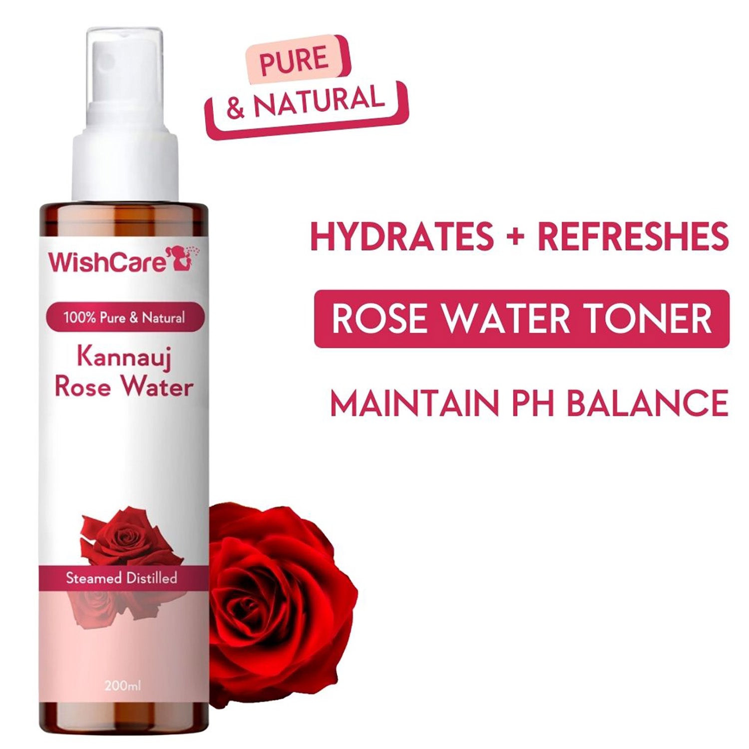 WishCare | WishCare Pure & Natural Kannauj Rose Water Toner (200ml)