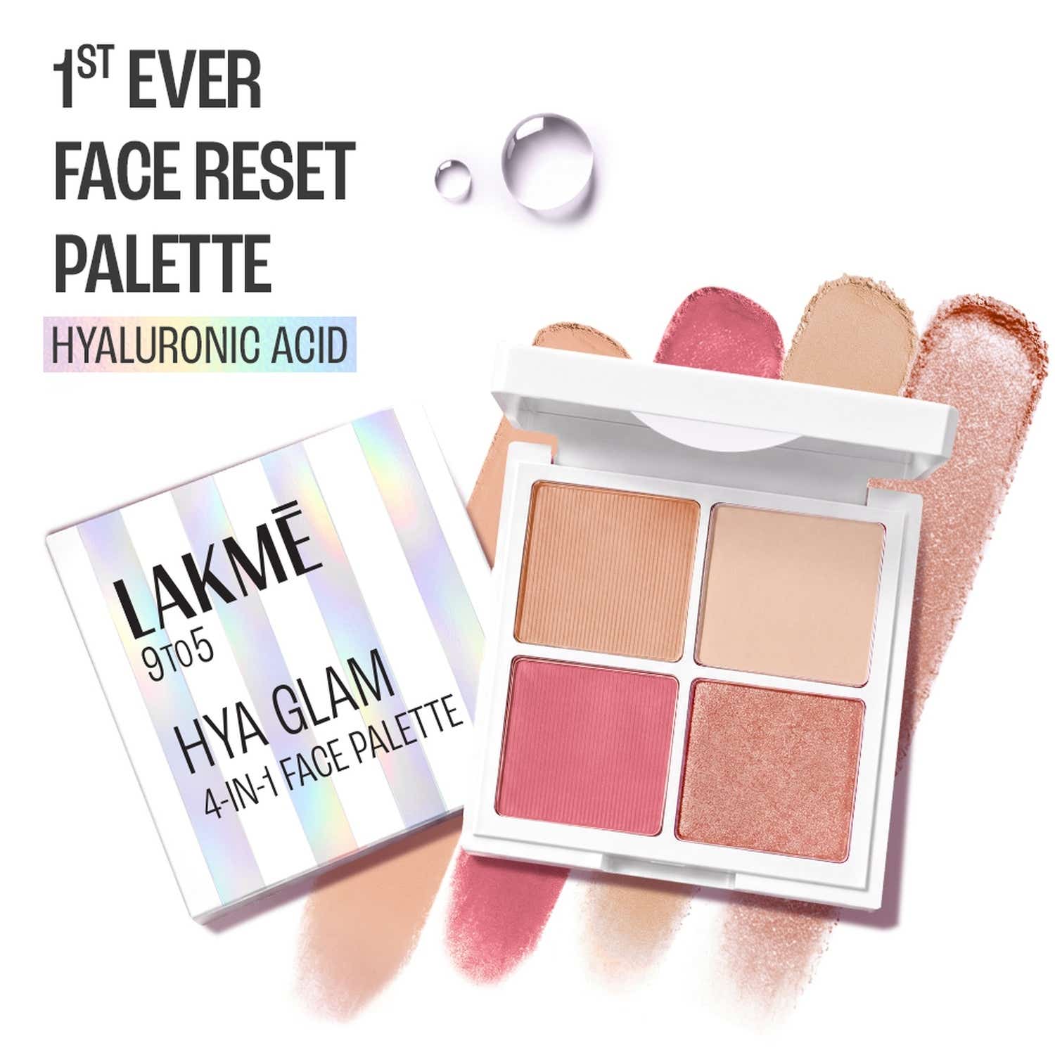 Lakme | Lakme 9To5 Hya Glam 4-In-1 Face Palette With Hyaluronic Acid - Light Neutral (16.2 g)