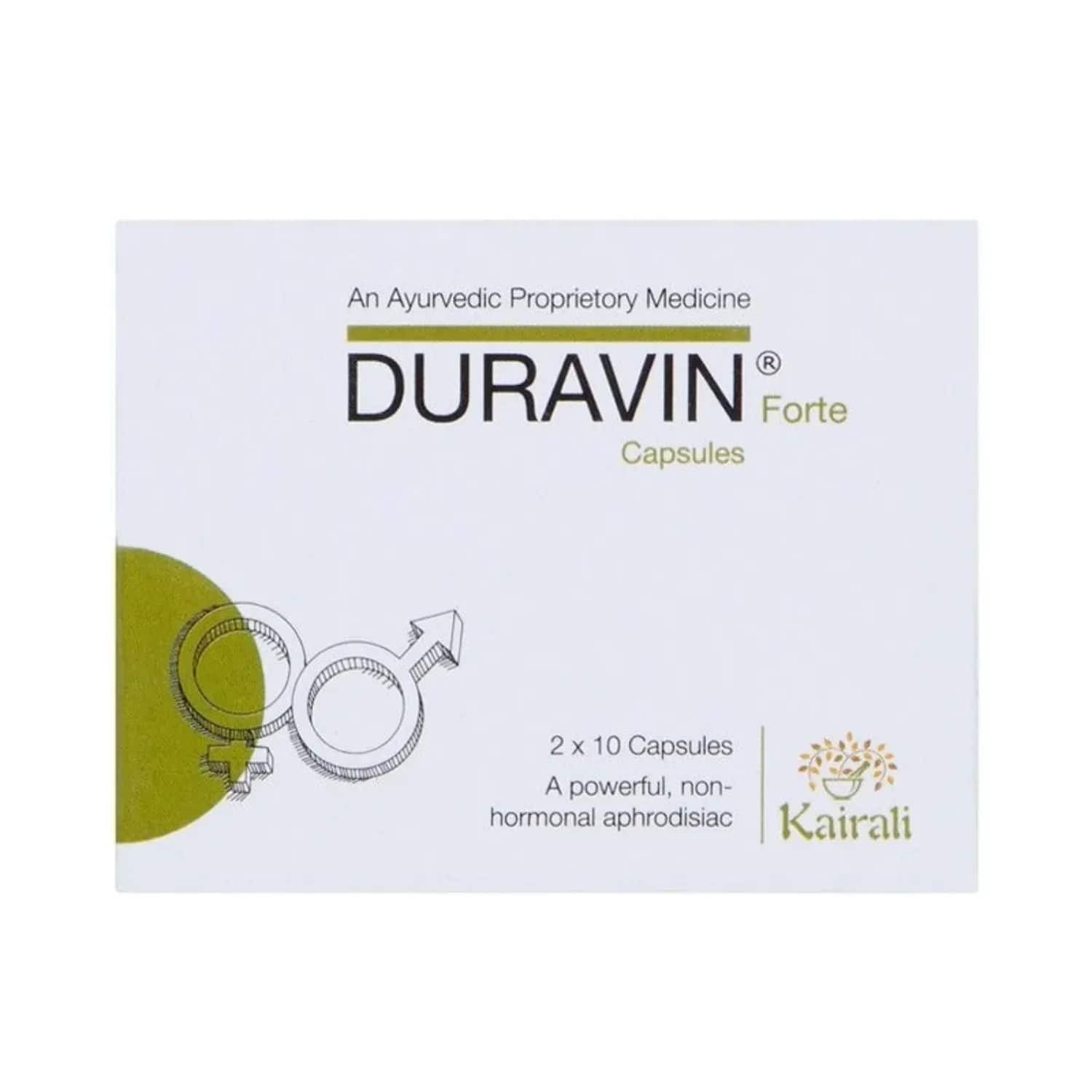 Kairali | Kairali Duravin forte Capsules Ayurvedic Medicine for Impotency & Infertility (20 Capsules)