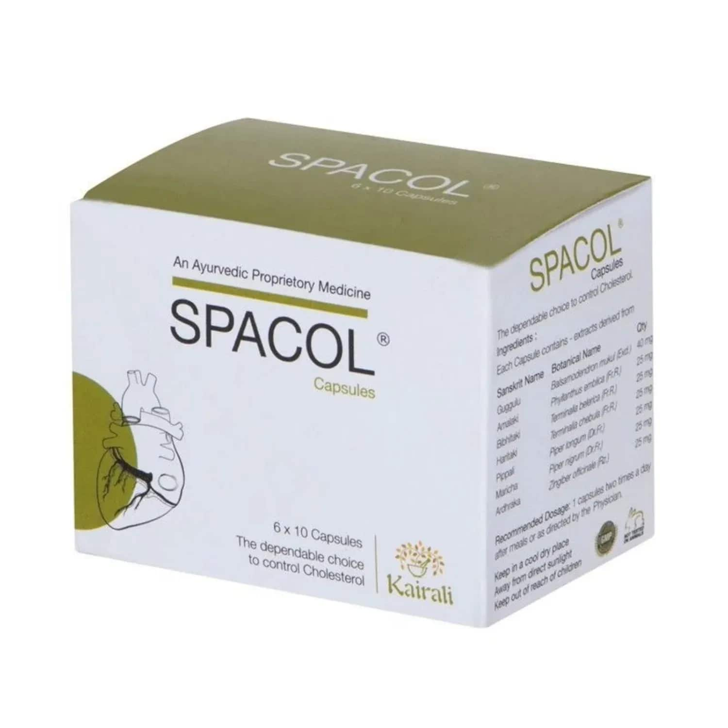 Kairali | Kairali Spacol Ayurvedic Medicine for High Cholesterol Management (60 Capsules)