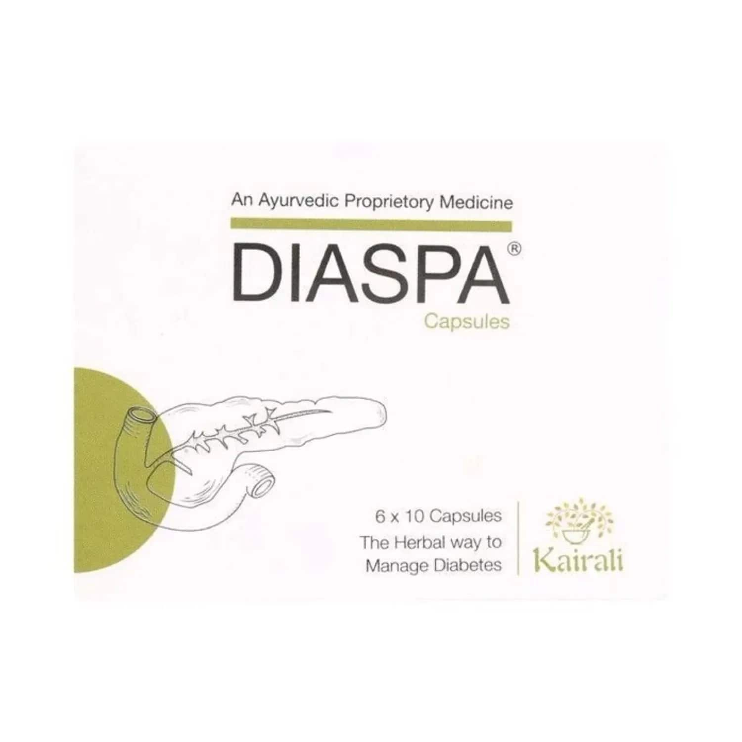 Kairali | Kairali Diaspa Capsules Ayurvedic Medicine for Diabetes and High Blood Sugar (60 Capsules)