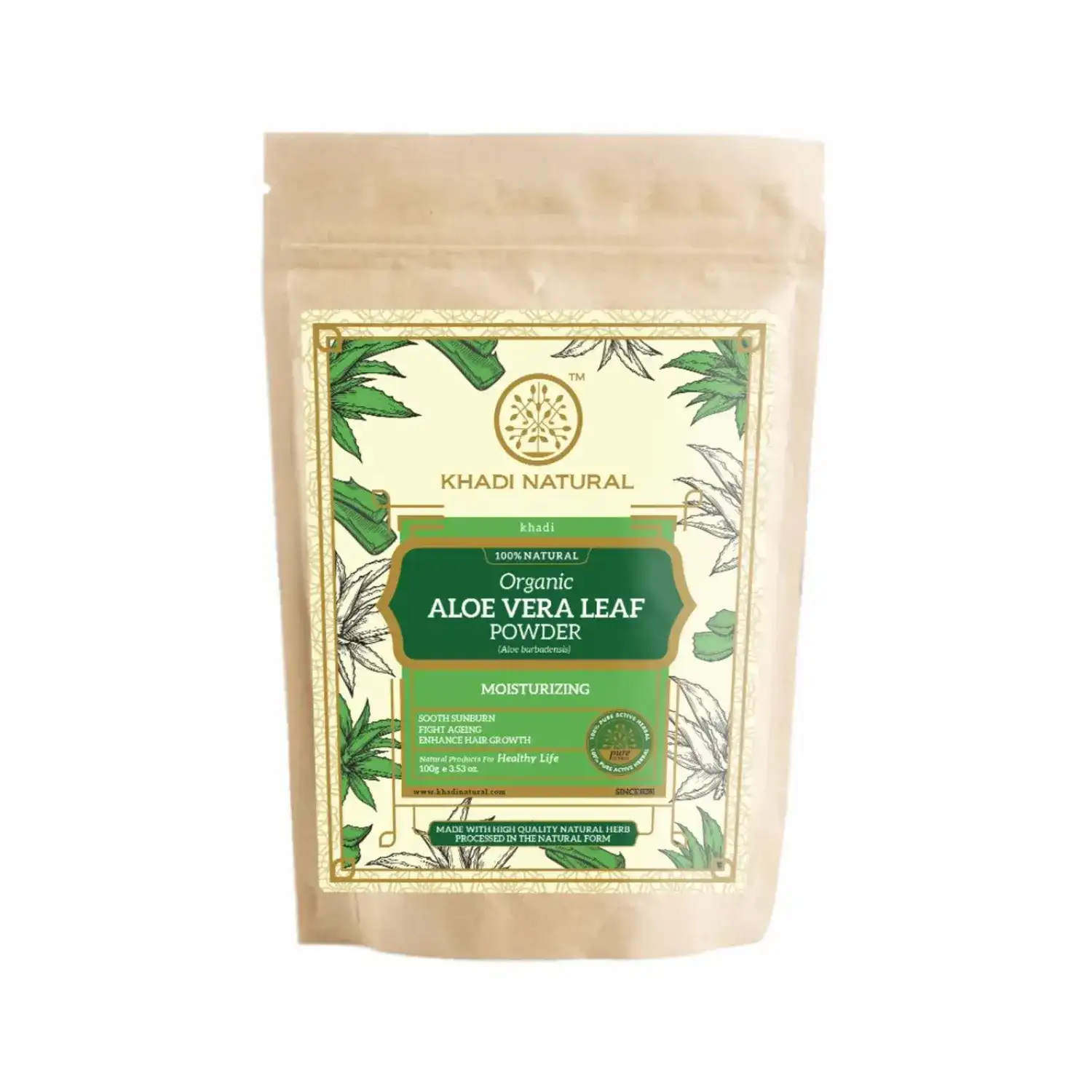 Buy Khadi Natural Aloe Vera Leaf Organic Powder (100g) Online at Best