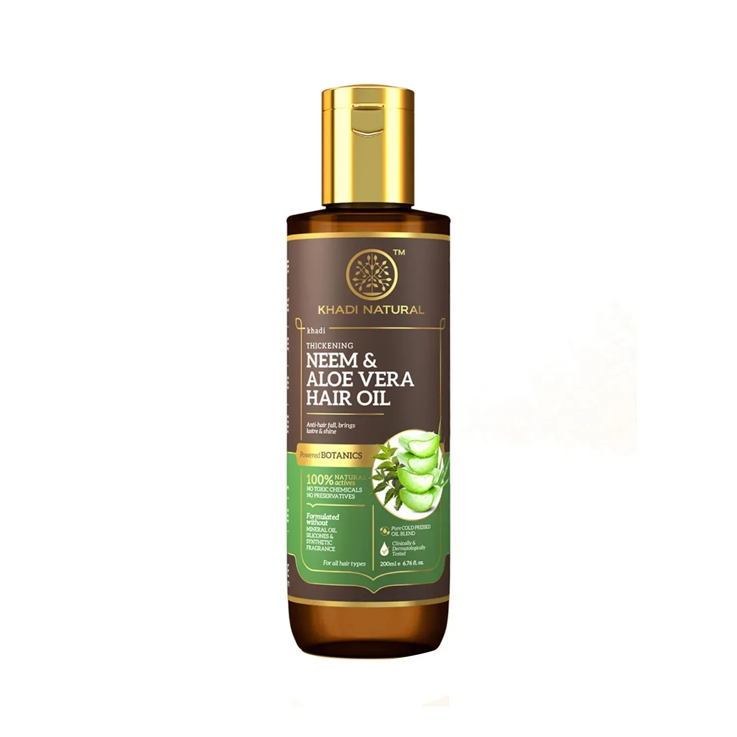 Khadi Natural | Khadi Natural Neem & Aloe Vera With Wheat Germ Powered Botanics Hair Oil (200ml)