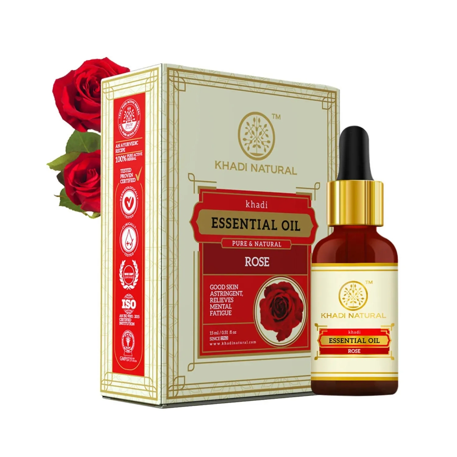 Khadi Natural Rose Essential Oil (15ml)