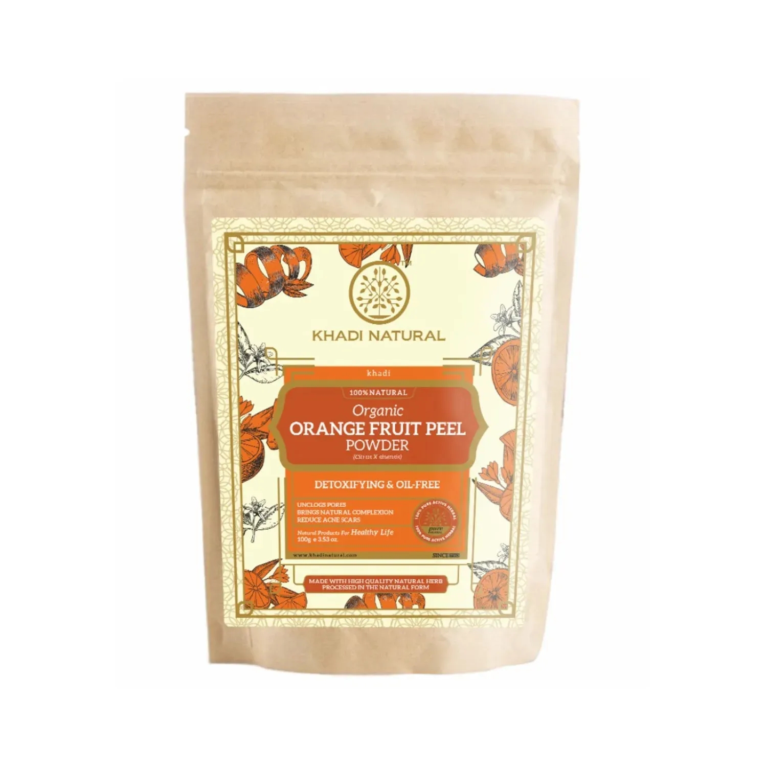 Khadi Natural | Khadi Natural Orange Fruit Peel Organic Powder (100g)