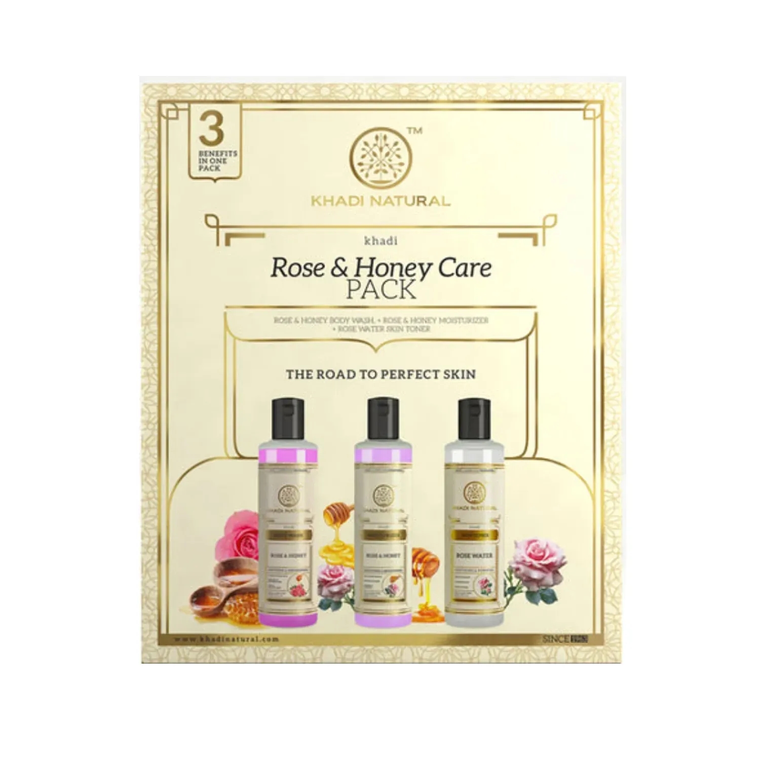 Khadi Natural | Khadi Natural Rose & Honey Care Pack (3Pcs)