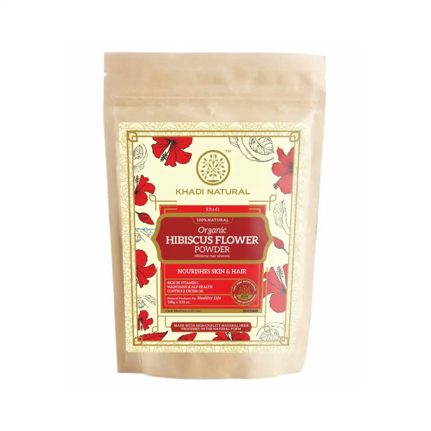 Khadi Natural Hibiscus Flower Organic Powder (100g)