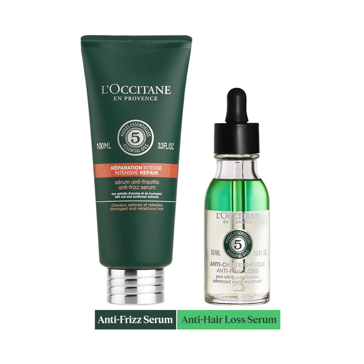 L'occitane | L'Occitane Hair Frizz Control & Anti-Hair Loss Serum Duo Combo