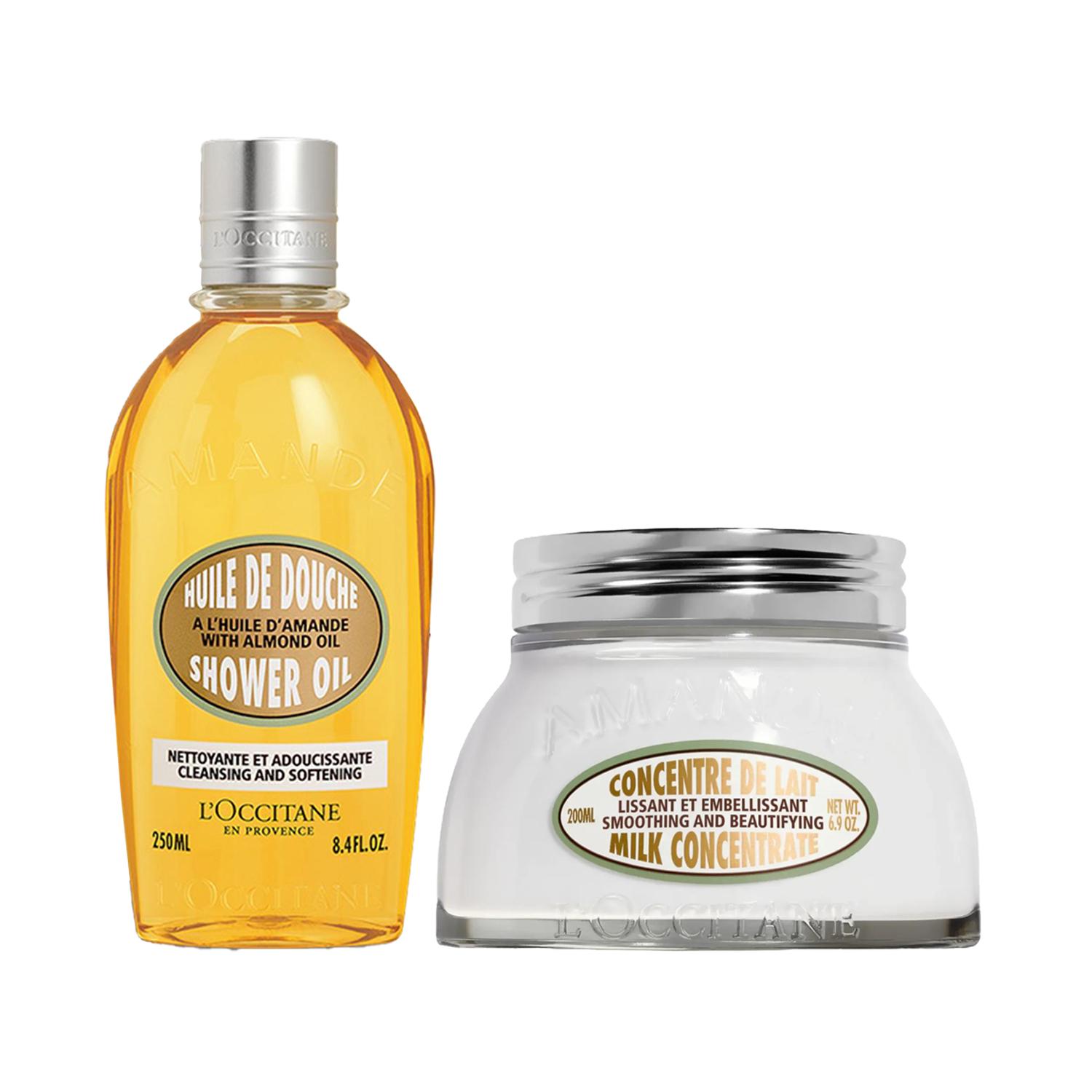 L'occitane | L'occitane Almond Nourishing Shower & Body Duo Almond Shower Oil & Almond Milk Concentrate Combo