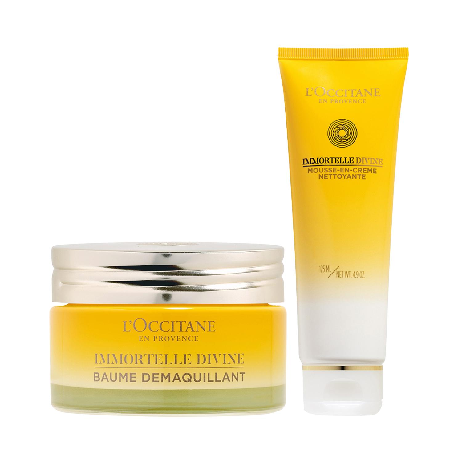 L'occitane | L'occitane Immortelle Divine Double Cleansing Duo Cleansing Balm & Foaming Cleanser Combo