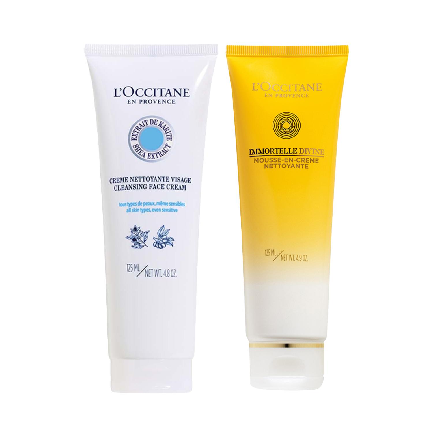 L'occitane | L'occitane Shea & Divine Double Cleansing Duo Cleansing Cream & Foaming Cleanser Combo