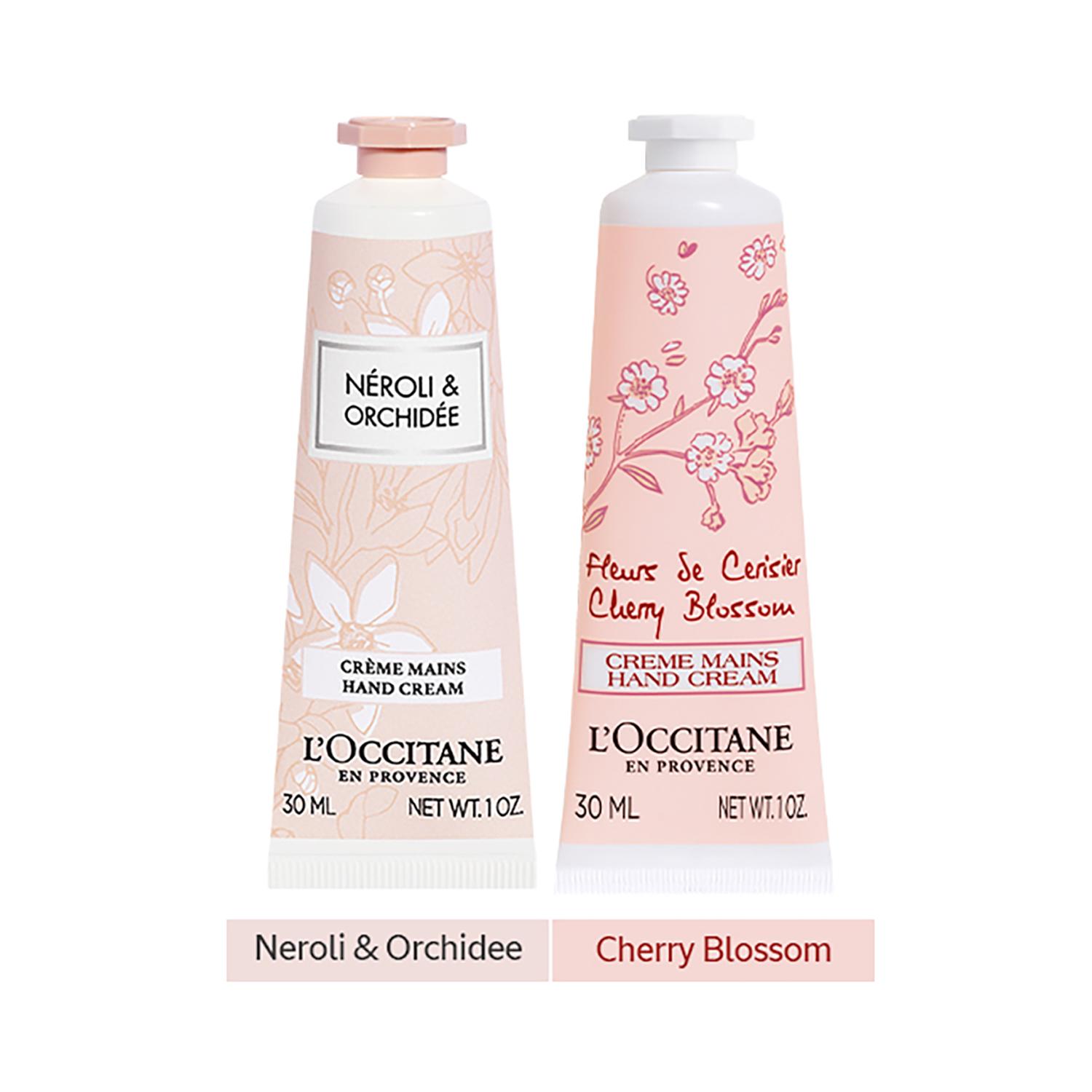 L'occitane | L'Occitane Bloom & Calm Hand Care Duo - Neroli & Orchidee and Cherry Blossom Hand Cream