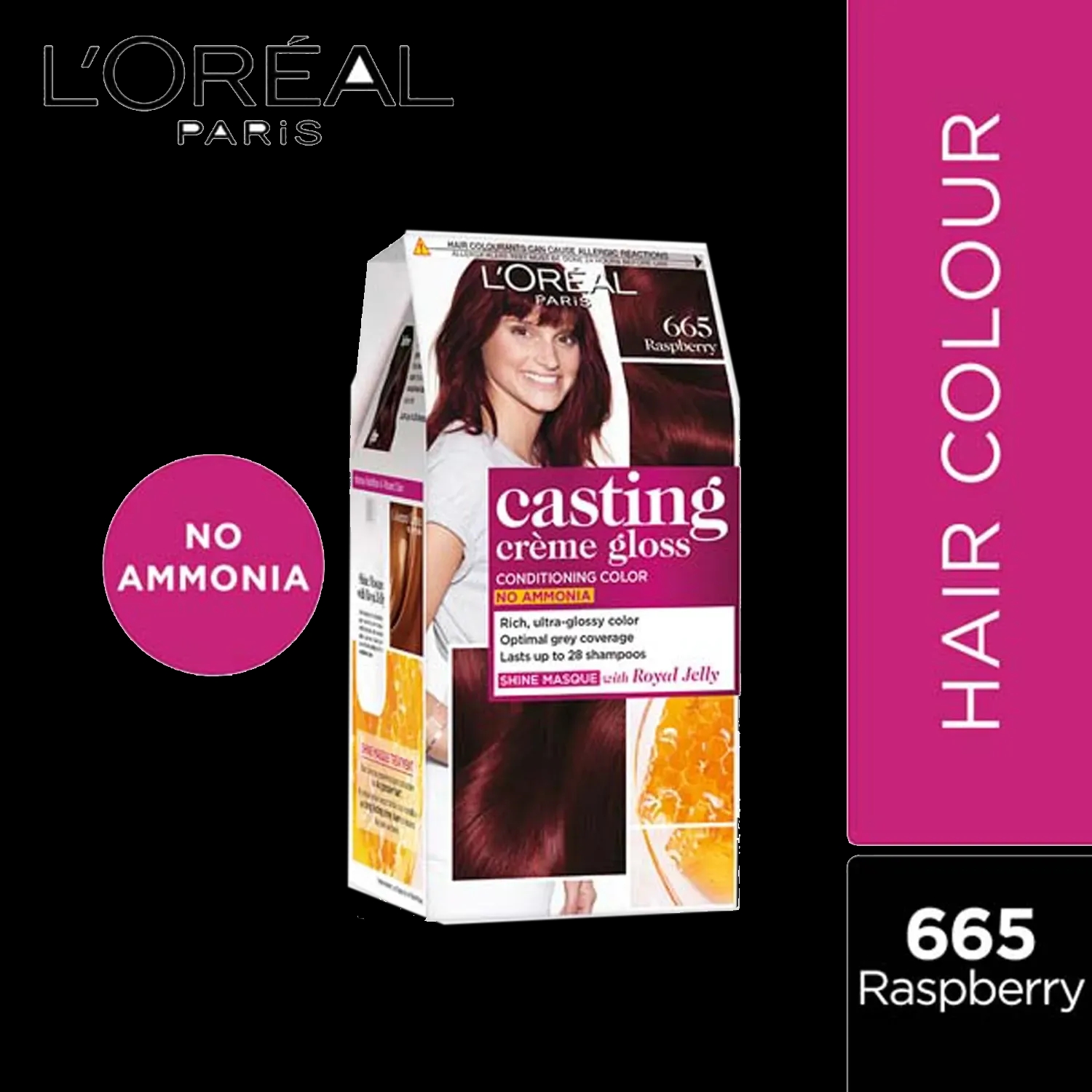 L'Oreal Paris | Casting Creme Gloss Hair Color, 665 Raspberry, 87.5g+72ml