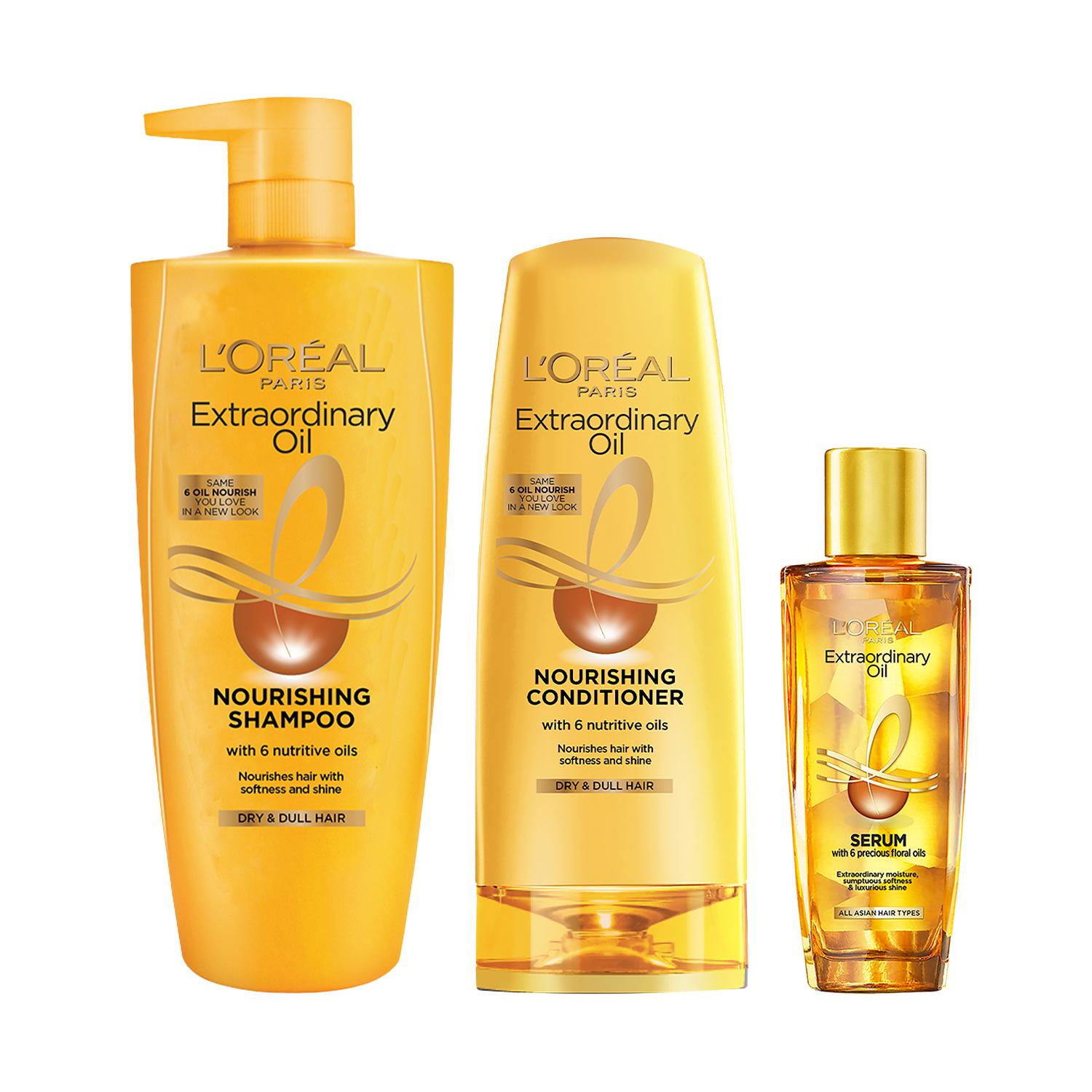 L'Oreal Paris | L'Oreal Paris Extraordinary Oil Hair Kit - Pack of 3 (Shampoo, Conditioner & Serum)