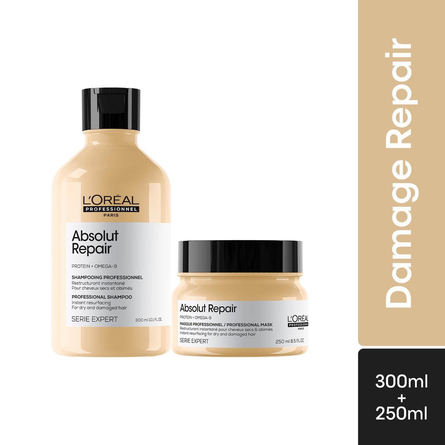 L'OREAL PROFESSIONNEL | L'Oreal Professionnel Absolut Repair Shampoo (300 ml) Hair Mask (250 g) Combo For Damaged Hair
