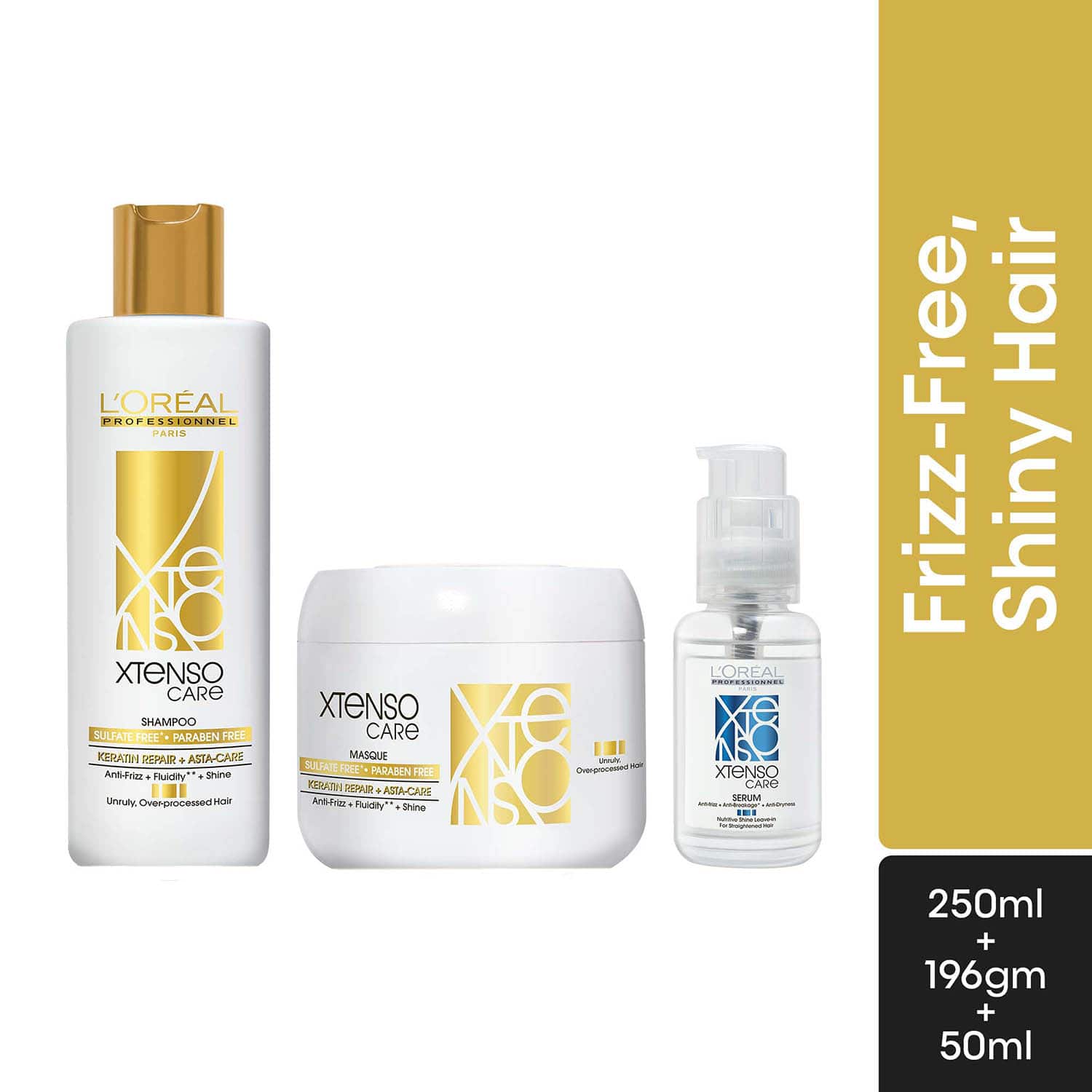 L'OREAL PROFESSIONNEL | L'OREAL PROFESSIONNEL X-Tenso Care Sulfate free Shampoo (250 ml), Masque(196 g) & Serum (50 ml)