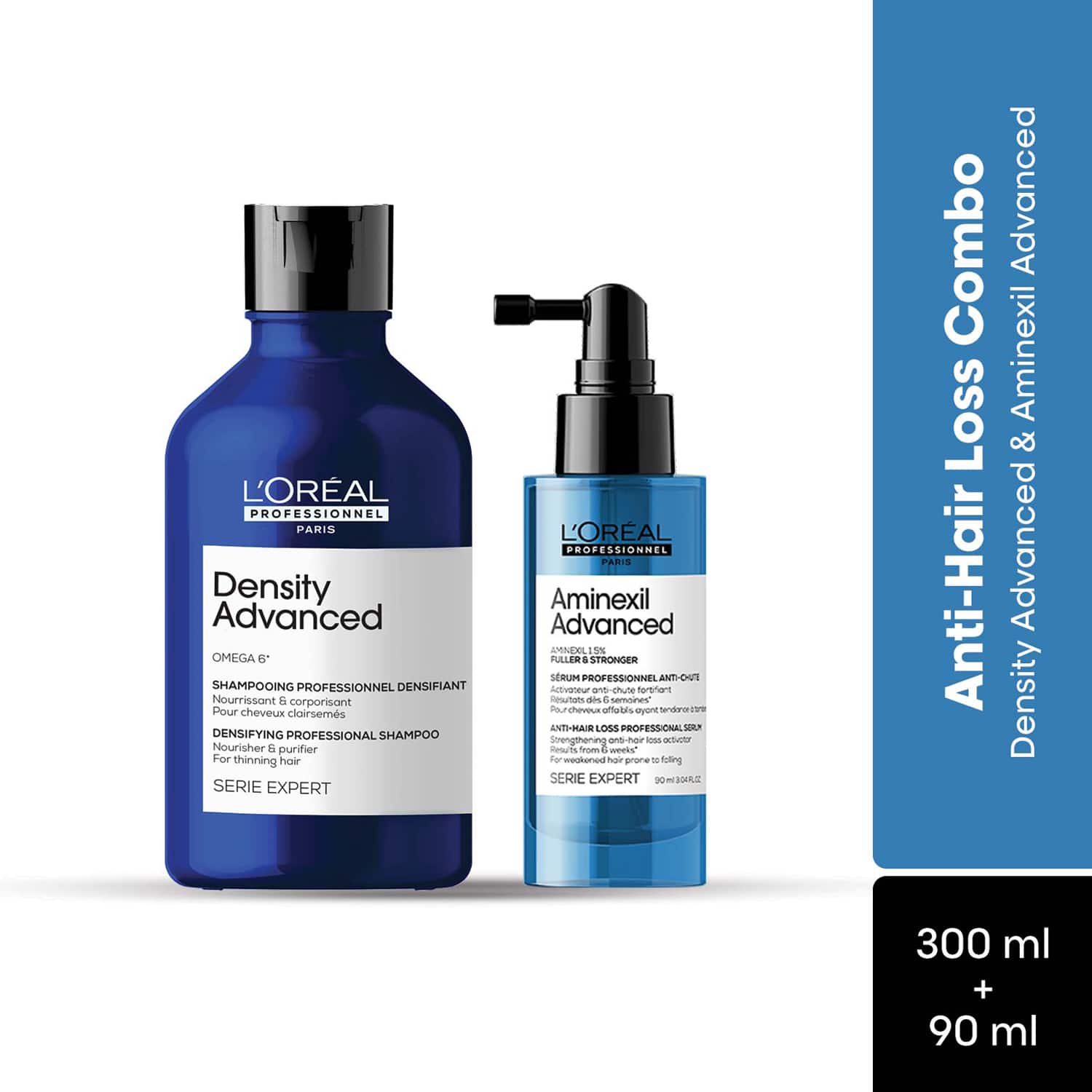 L'OREAL PROFESSIONNEL | L'OREAL PROFESSIONNEL Anti-Hair Loss Regime-Density Advanced Shampoo(300 ml)Aminexil Advanced Combo