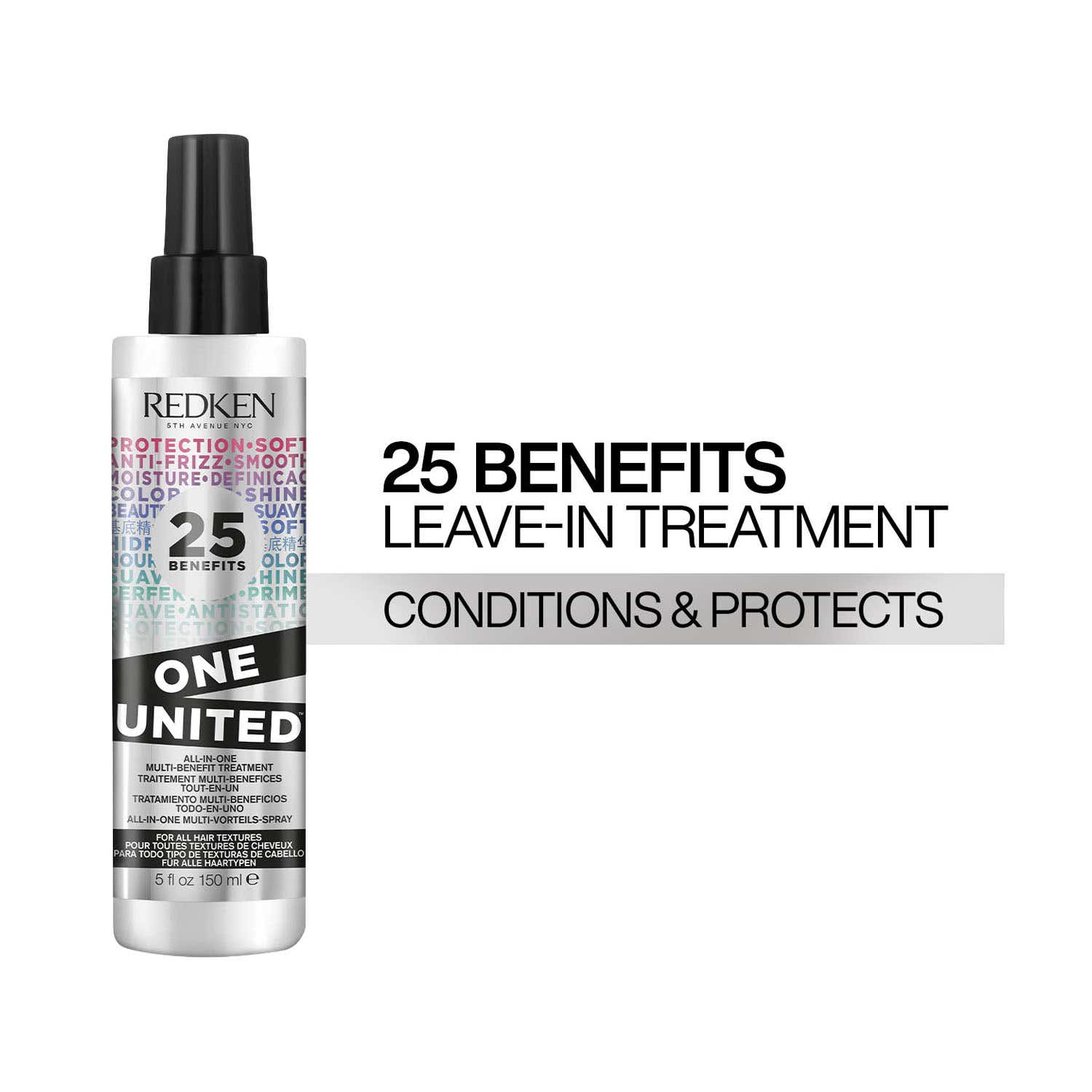 REDKEN | REDKEN One United 25 Benefit Leave-In Treatment,Detangles, Controls Frizz & Adds Shine (150 ml)