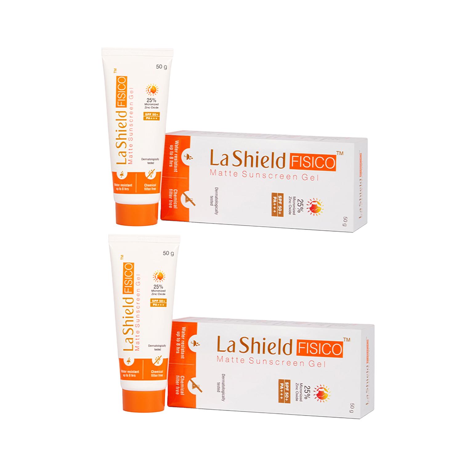 La Shield | La Shield FISICO SPF 50+ & PA+++ Sunscreen Gel Pack of 2 (50 g)
