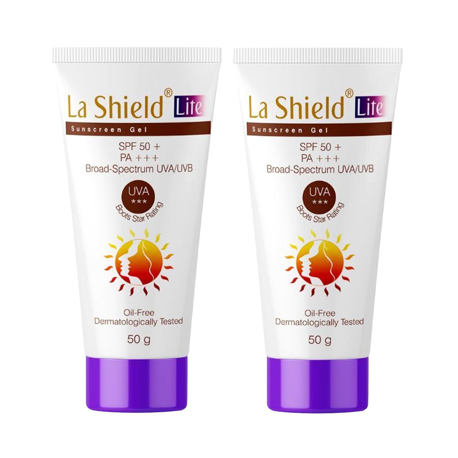 La Shield | La Shield Lite SPF 50+ & PA+++ Sunscreen Gel Pack of 2 (50 g) Combo
