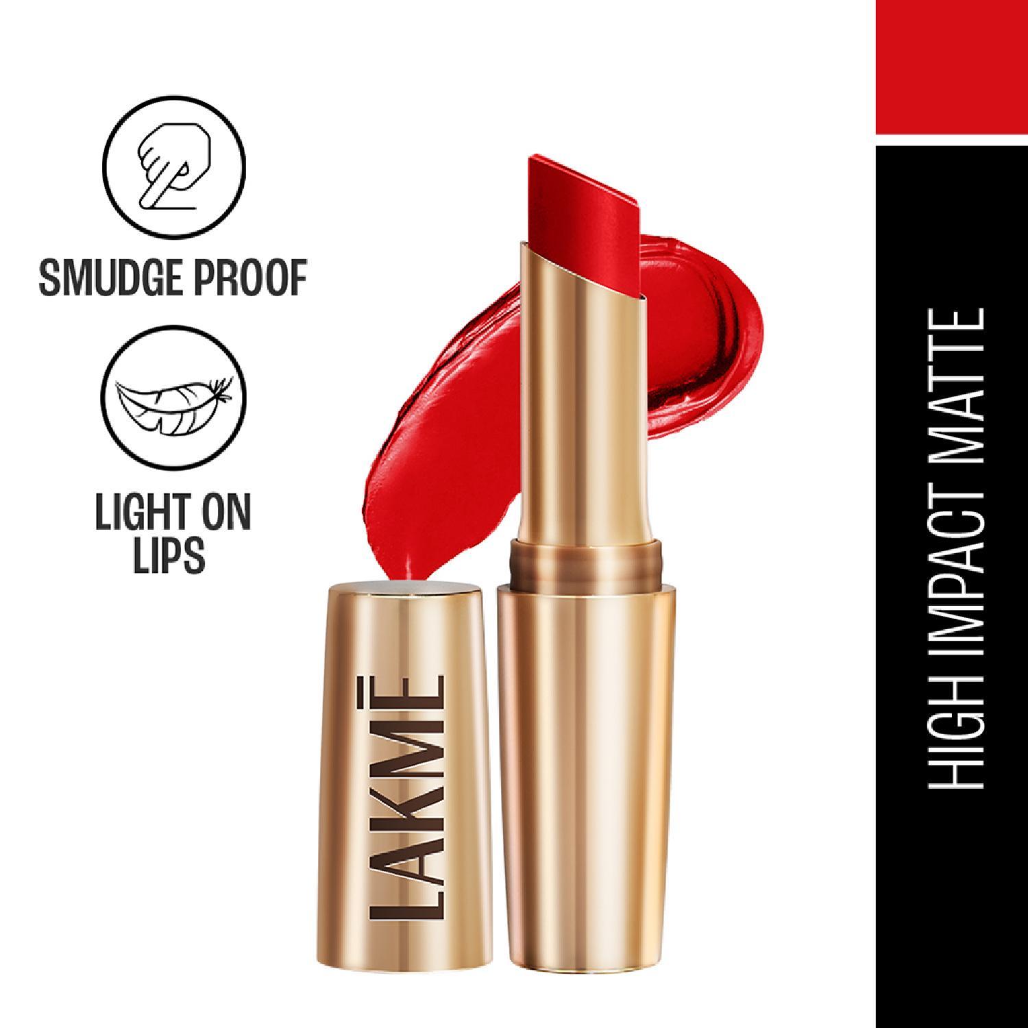 Lakme | Lakme 9 to 5 Powerplay Priming Matte Lipstick, Lasts 16hrs, Red Twist (3.6g)