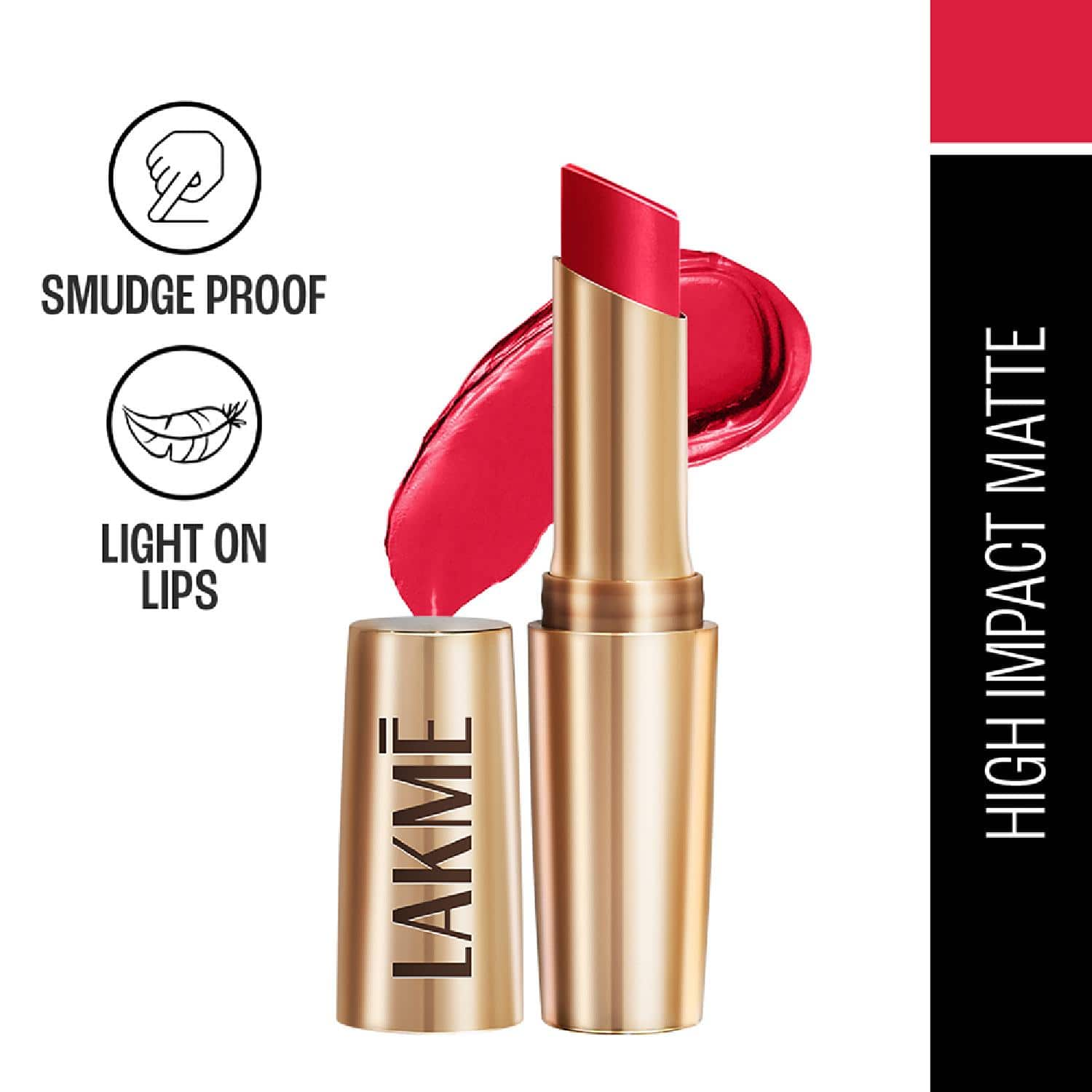 Lakme | Lakme 9 to 5 Powerplay Priming Matte Lipstick, Lasts 16hrs, Pink Rose (3.6g)