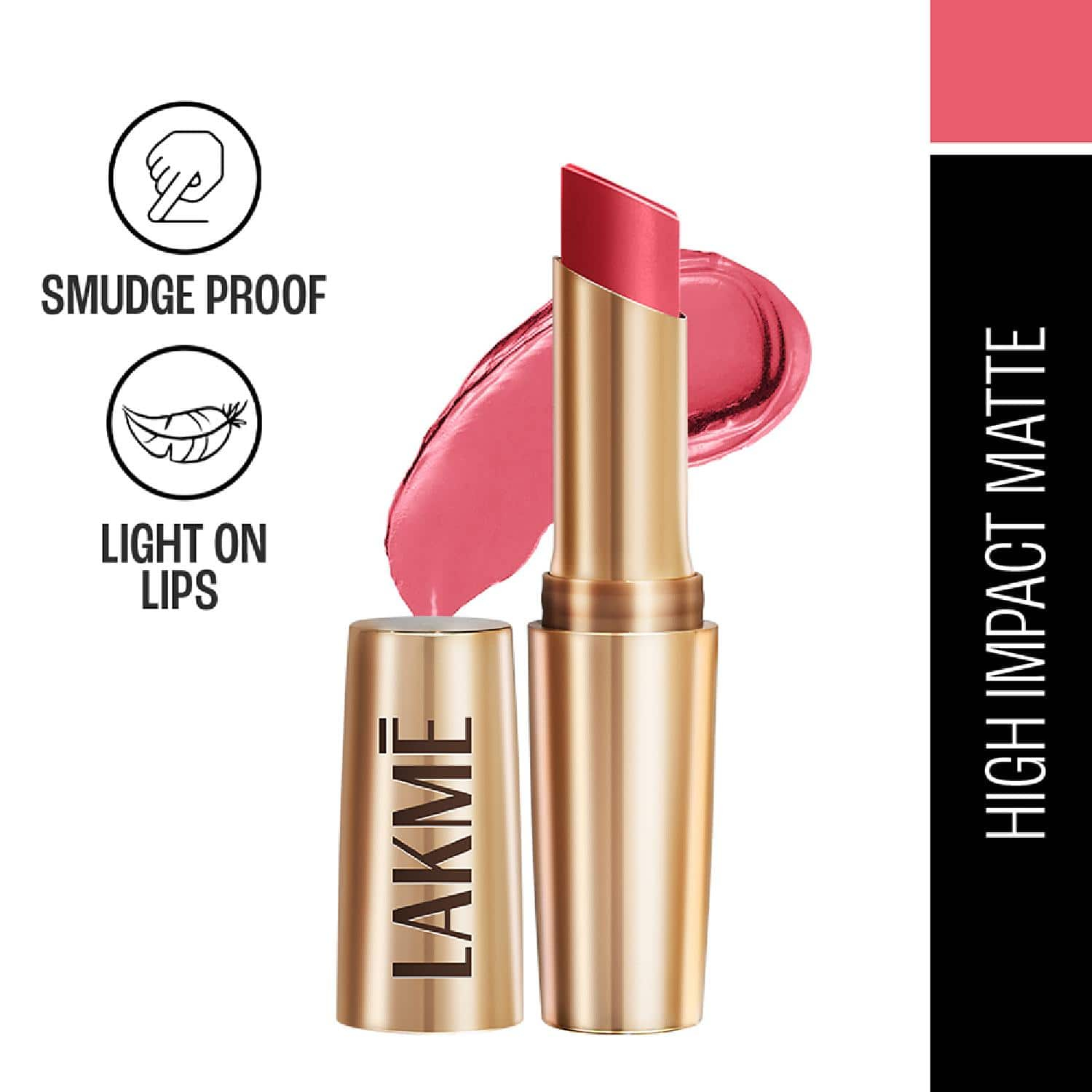 Lakme | Lakme 9 to 5 Powerplay Priming Matte Lipstick, Lasts 16hrs, Blush Pink (3.6g)