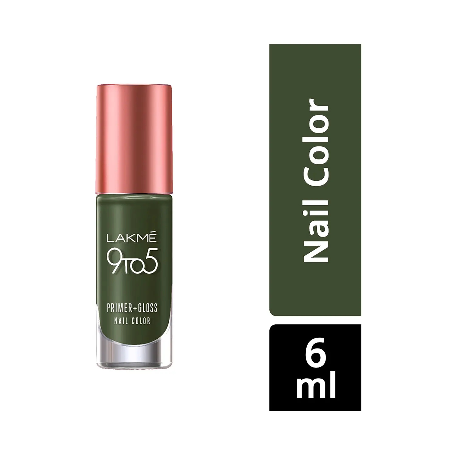 Lakme | Lakme 9To5 Primer + Gloss Nail Color - Olive Green 6ml
