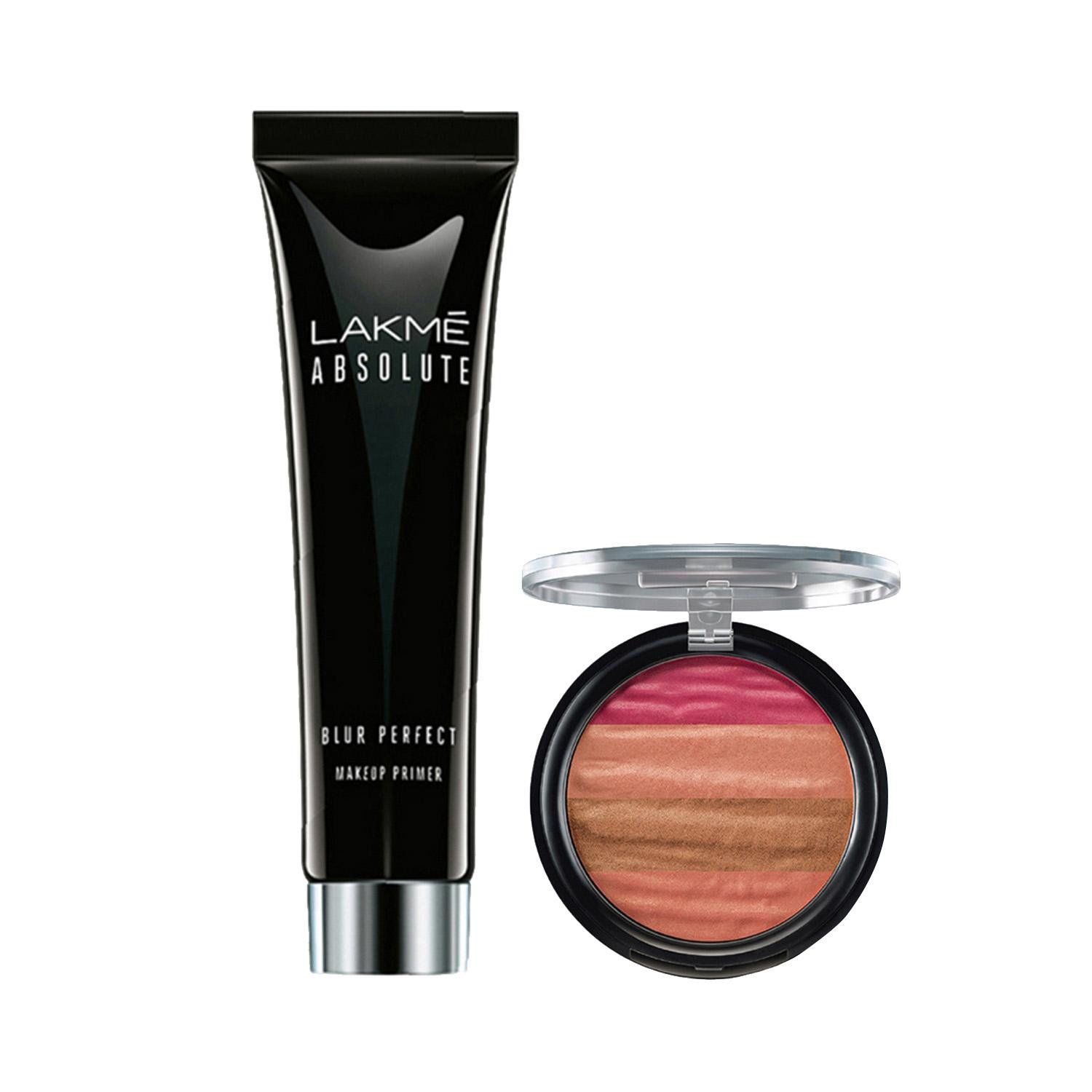 Lakme | Lakme Absolute Illuminating Blush Shimmer Brick In Pink + Blur Perfect Makeup Primer Combo