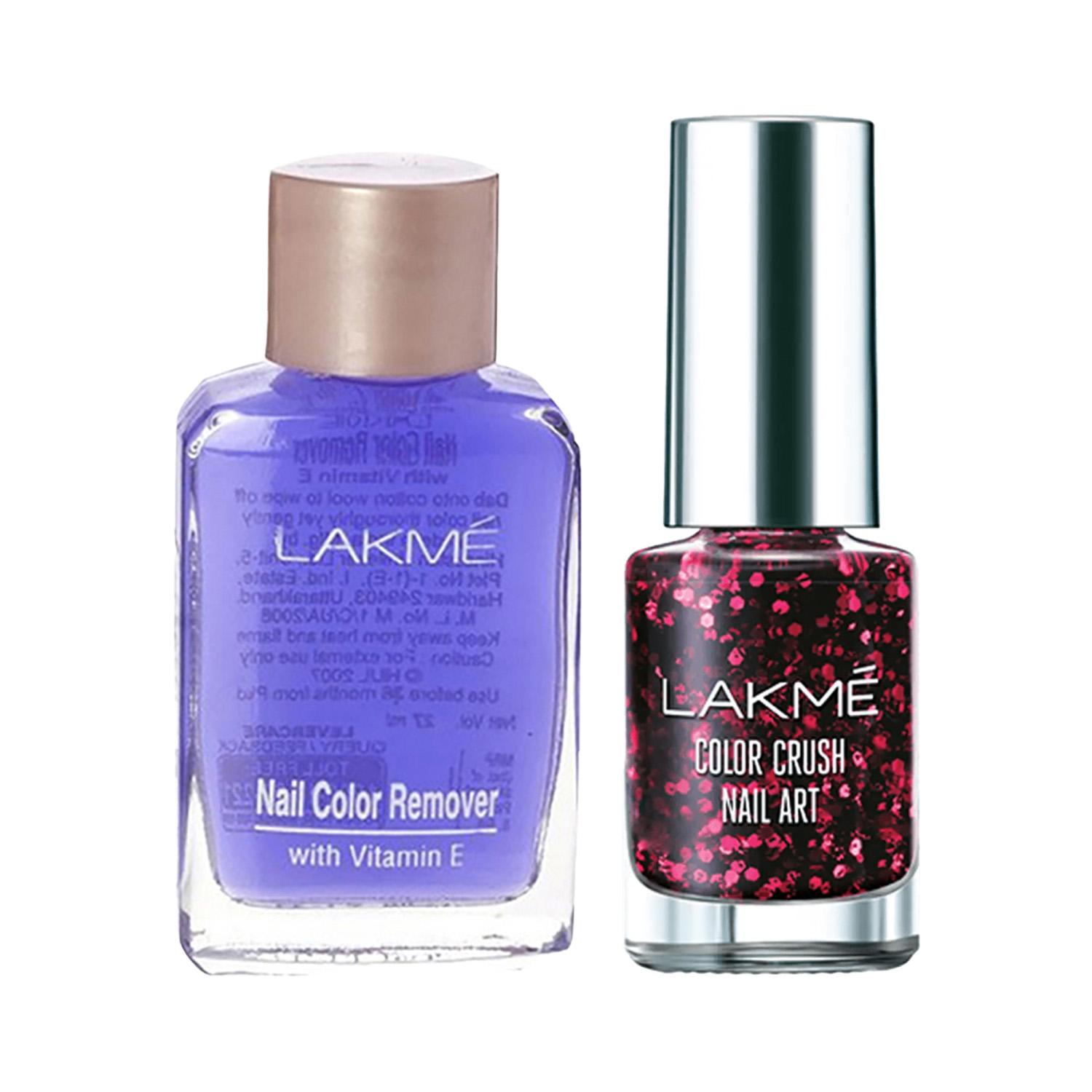 Lakme | Lakme Color Crush Nail Art - G4 + Nail Polish Remover Combo