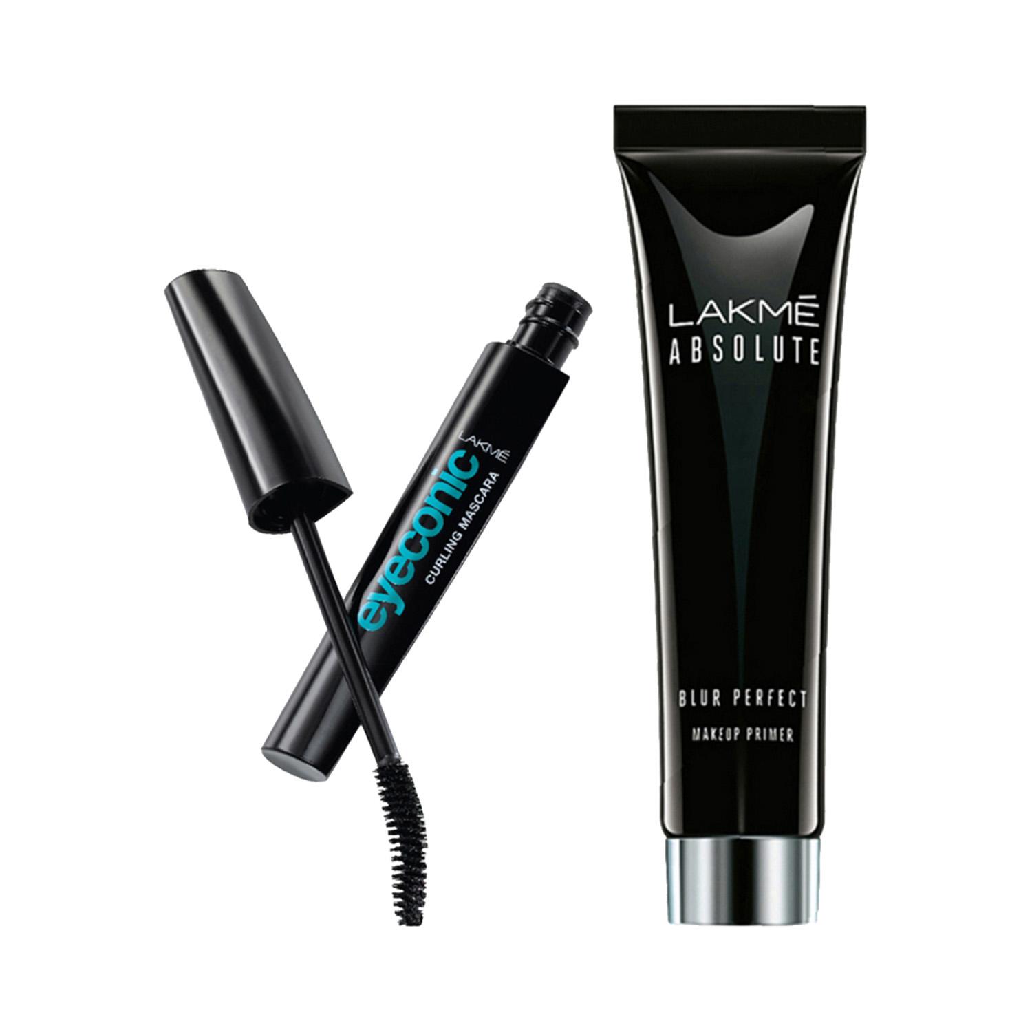 Lakme | Lakme Eyeconic Curling Mascara In Black + Absolute Blur Perfect Makeup Primer Combo