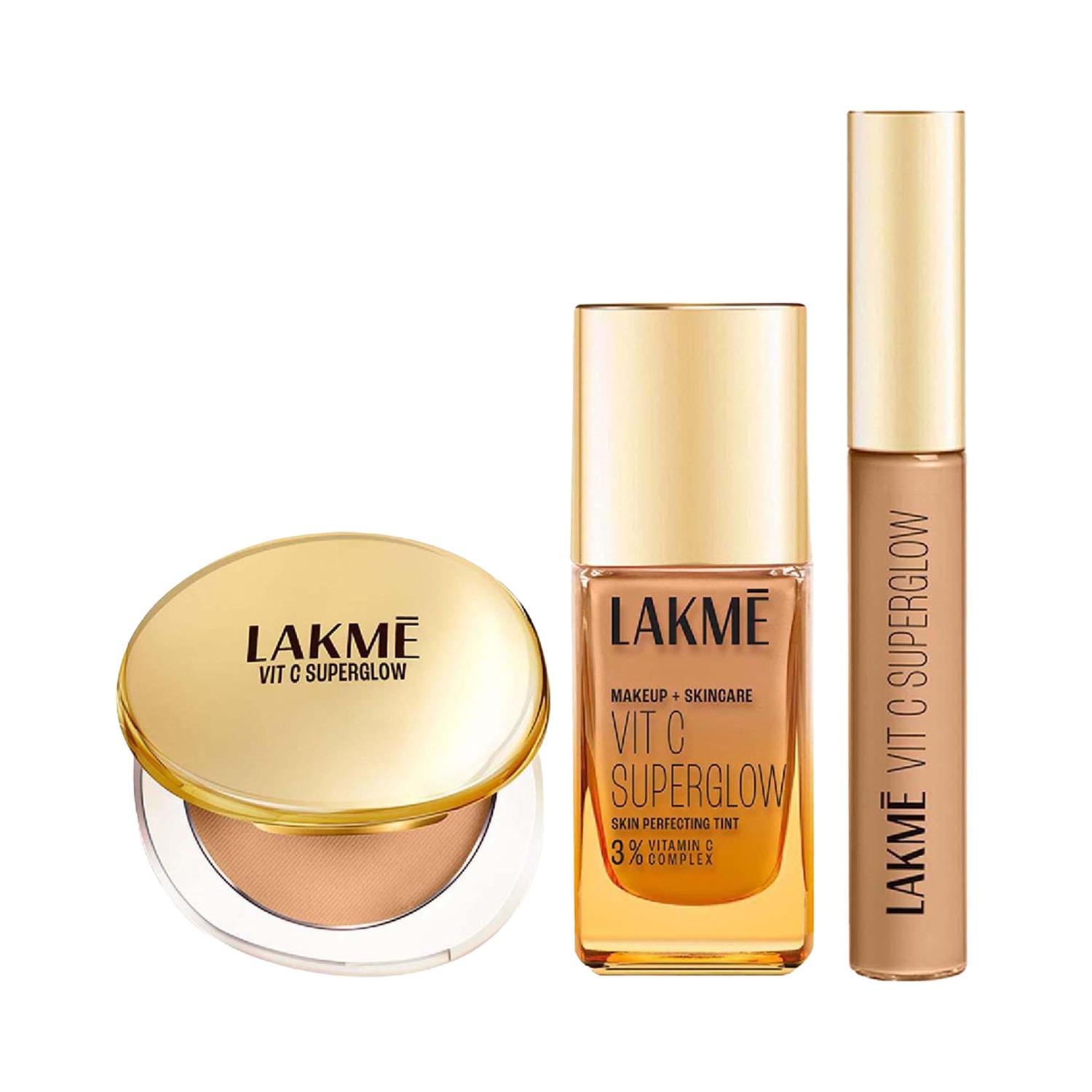 Lakme | Lakme Vitamin C Combo - Warm Beige Skin Tint (25 ml) + Beige Compact + Beige Concealer