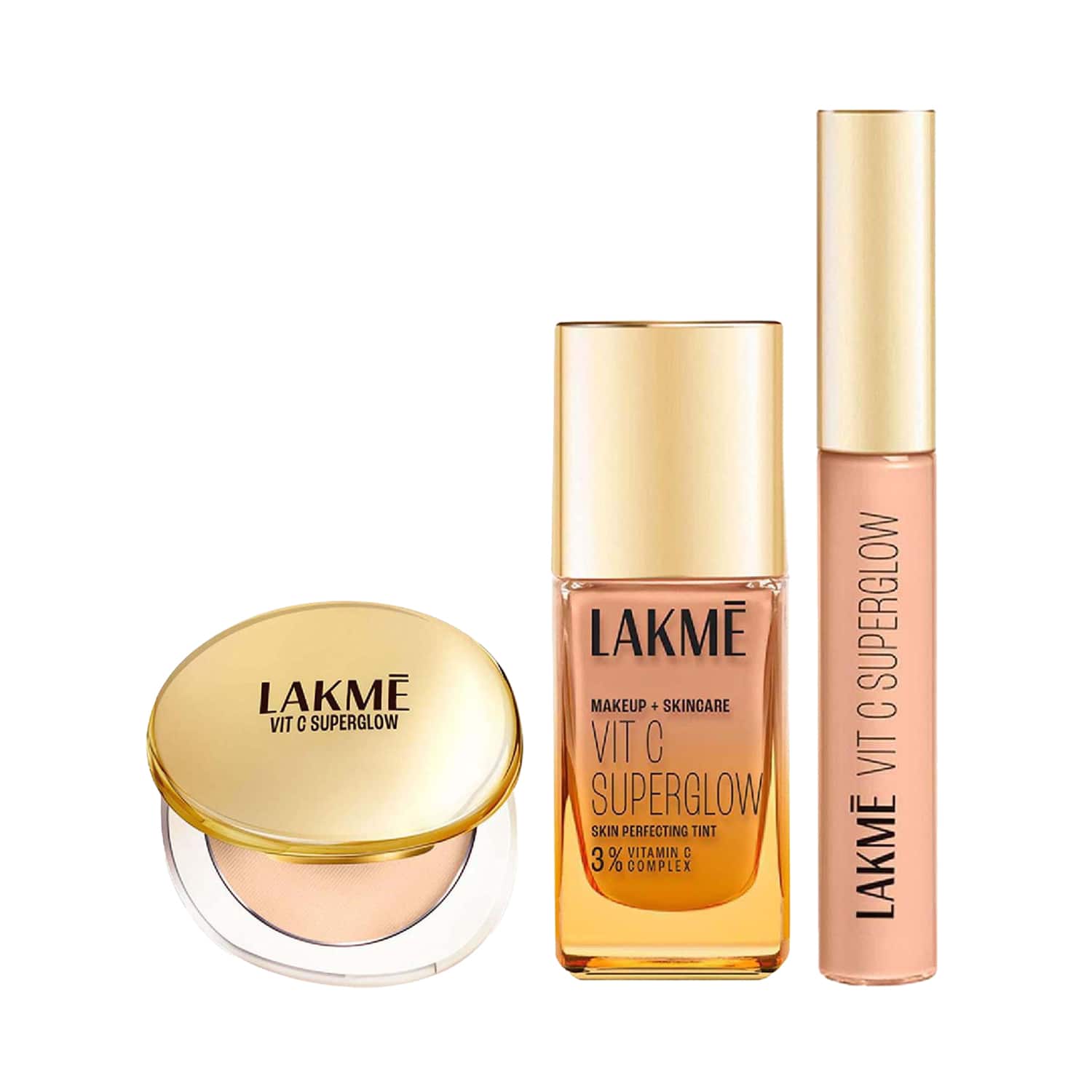 Lakme | Lakme Vitamin C Combo - Cool Rose Skin Tint (25 ml) + Ivory Compact + Ivory Concealer
