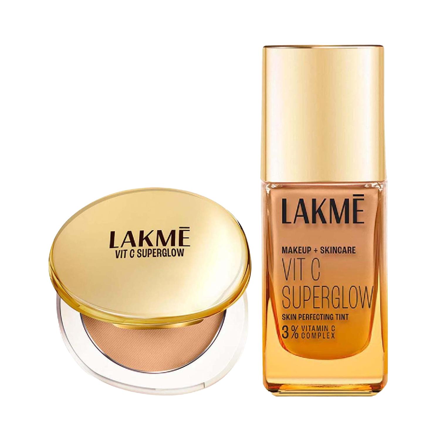 Lakme | Lakme Vitamin C Combo - Warm Beige Skin Tint (25 ml) + Beige Compact