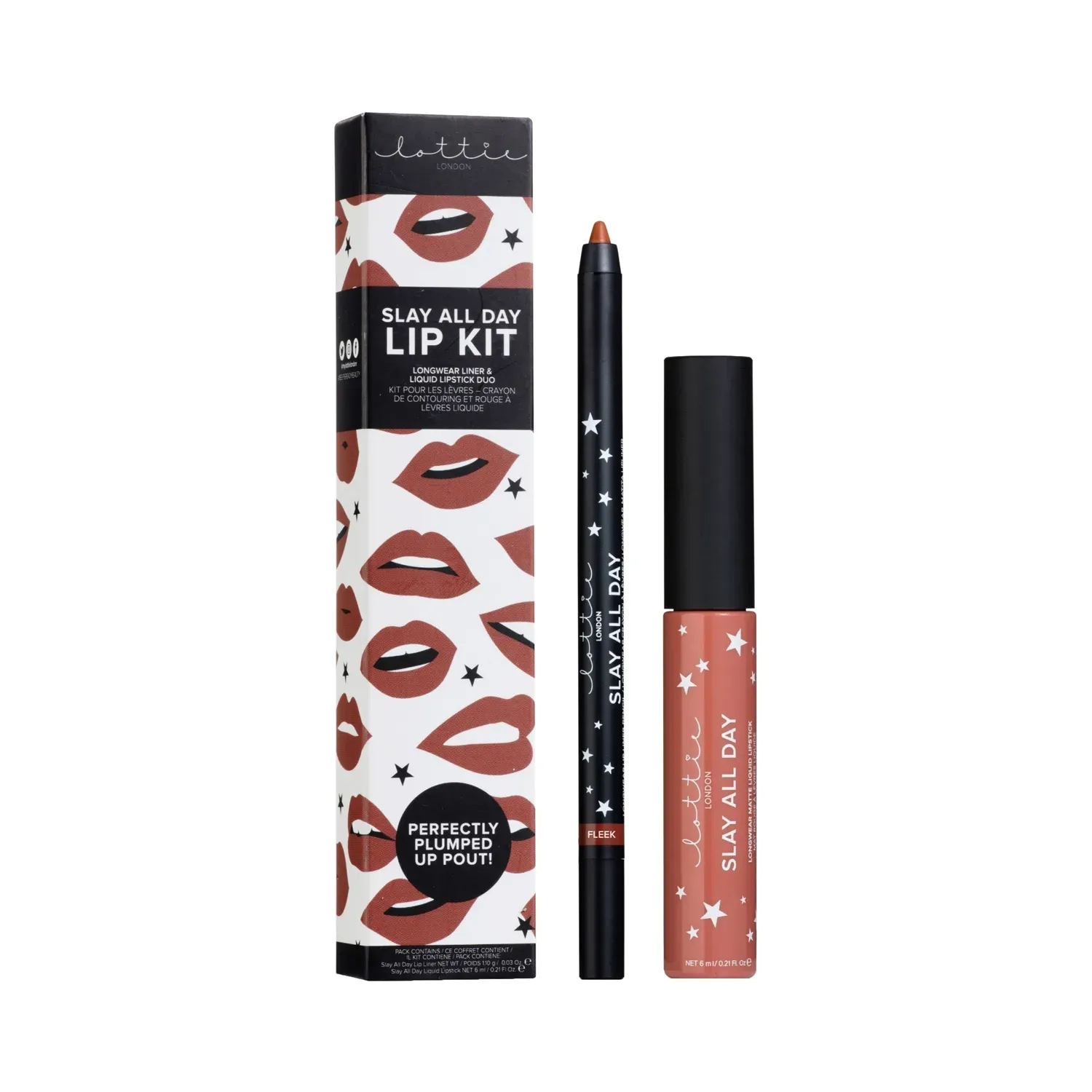 Lottie London | Lottie London Slay All Day Lip Kit - Fleek (1.10g + 6ml)