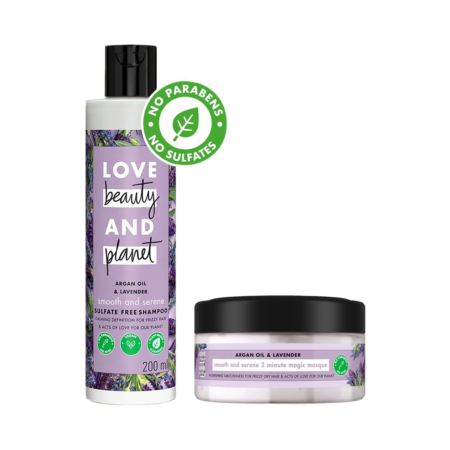 Love Beauty & Planet | Love Beauty & Planet Argan Oil And Lavender Sulfate Free Smooth And Serene Shampoo & Hair Mask Combo