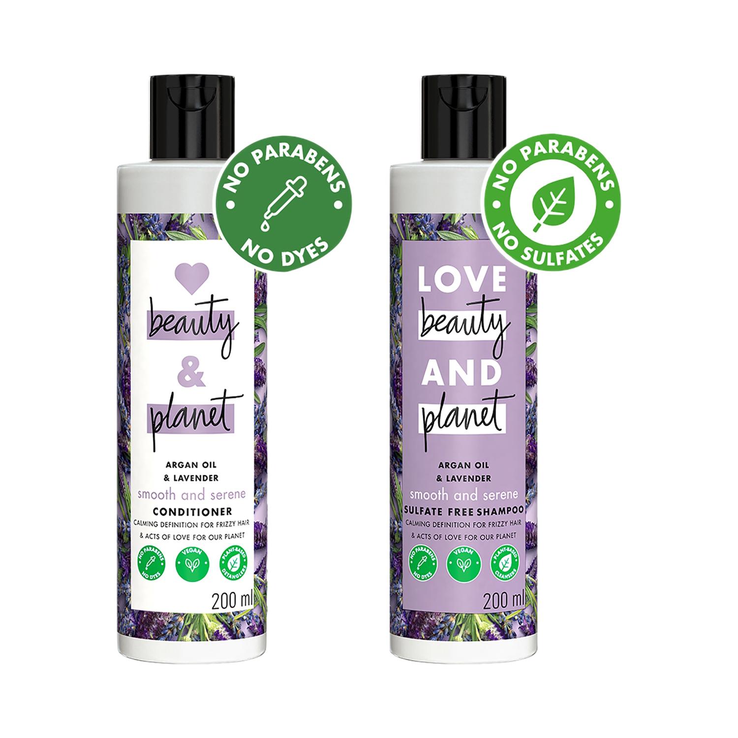 Love Beauty & Planet | Love Beauty & Planet Natural Argan Oil And Lavender Smoothening Shampoo & Conditioner Combo