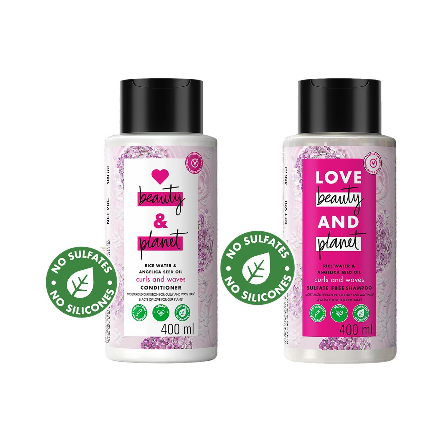 Love Beauty & Planet | Love Beauty & Planet Rice Water & Angelica Curl Care Combo