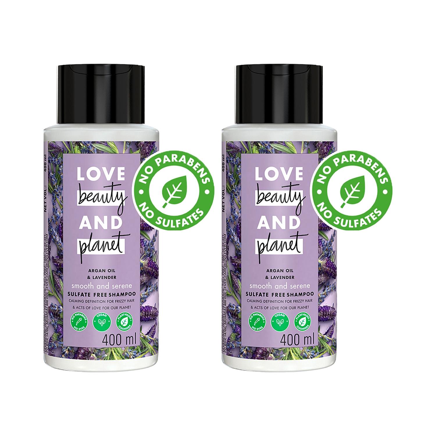 Love Beauty & Planet | Love Beauty & Planet Argan Oil and Lavender Shampoo Pack of 2 Combo (2 x 400 ml)