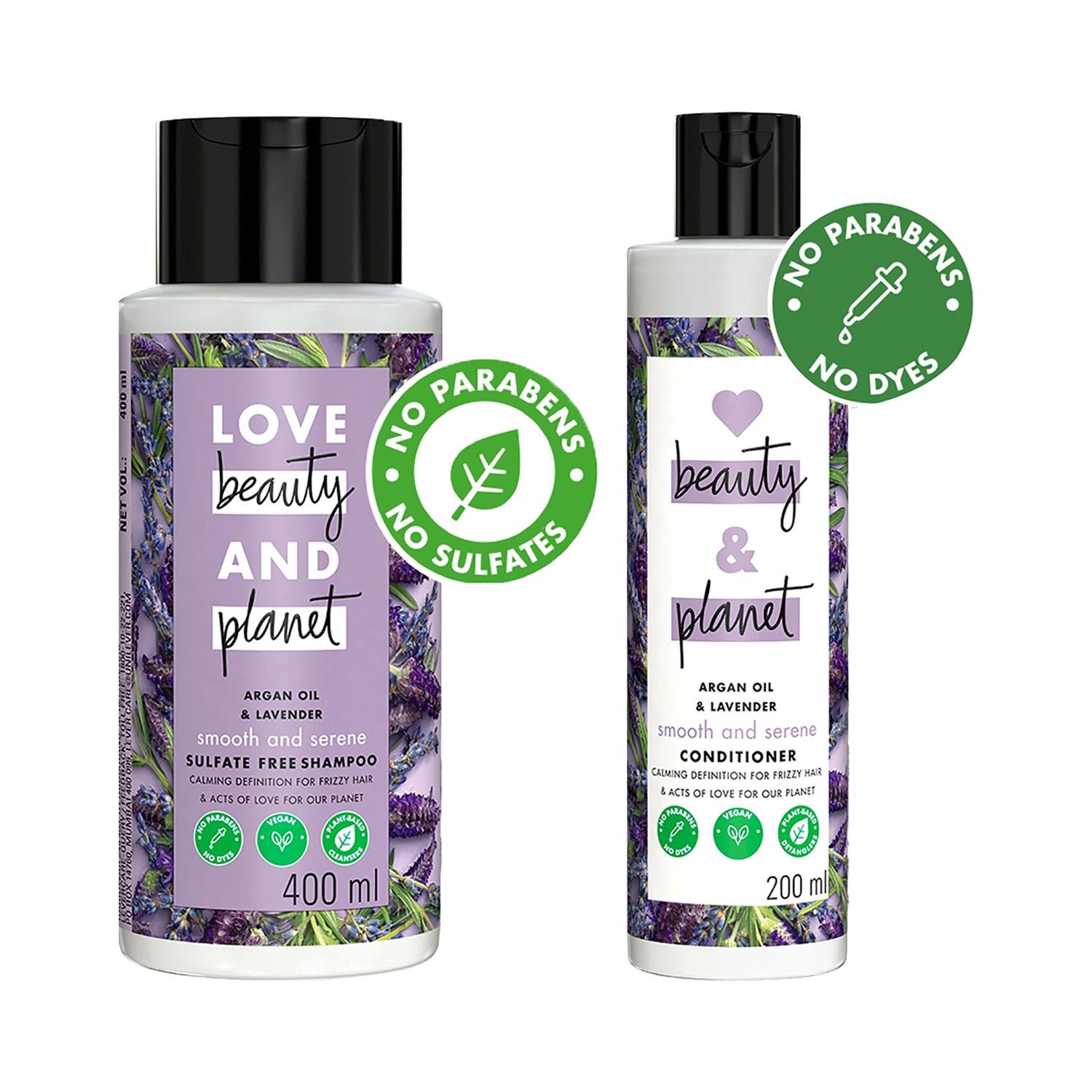 Love Beauty & Planet | Love Beauty & Planet Argan Oil and Lavender Shampoo (400 ml) + Conditioner (200 ml) Combo